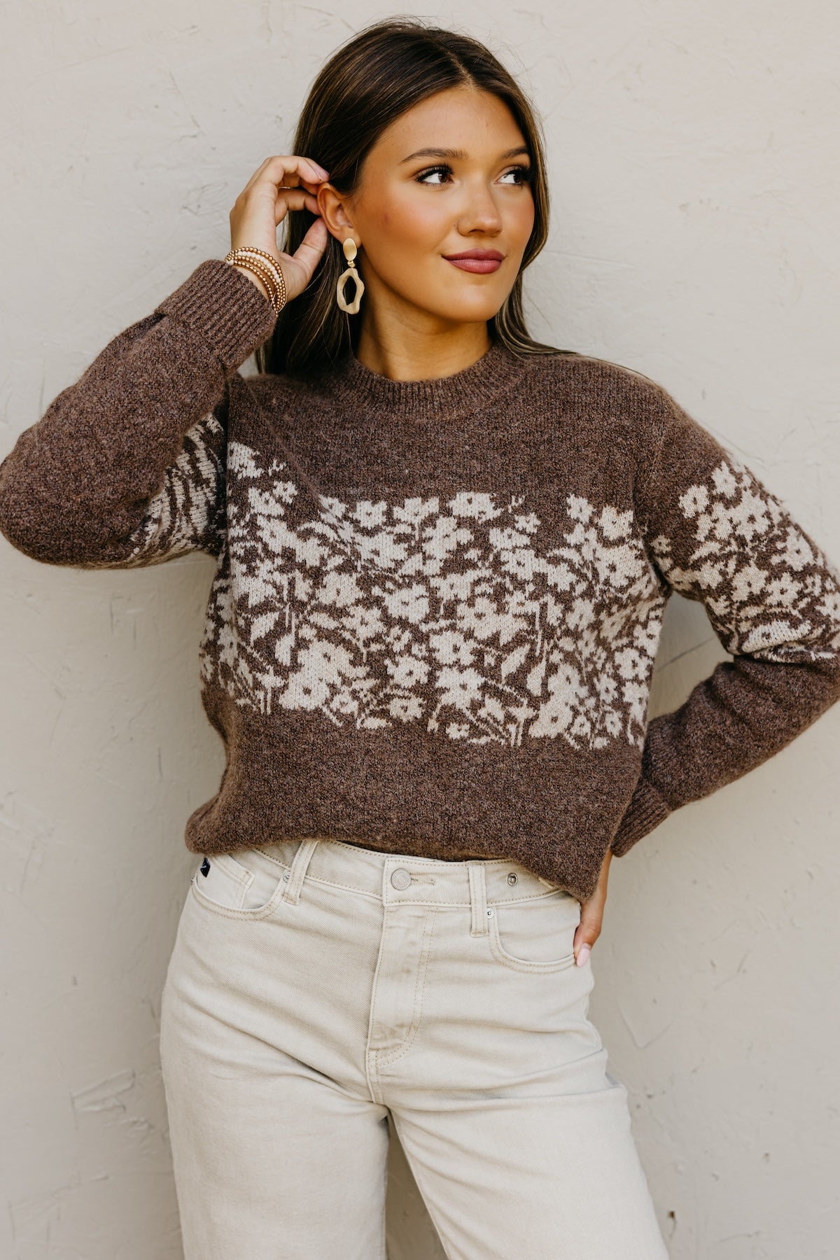 The Harvey Floral Accent Sweater