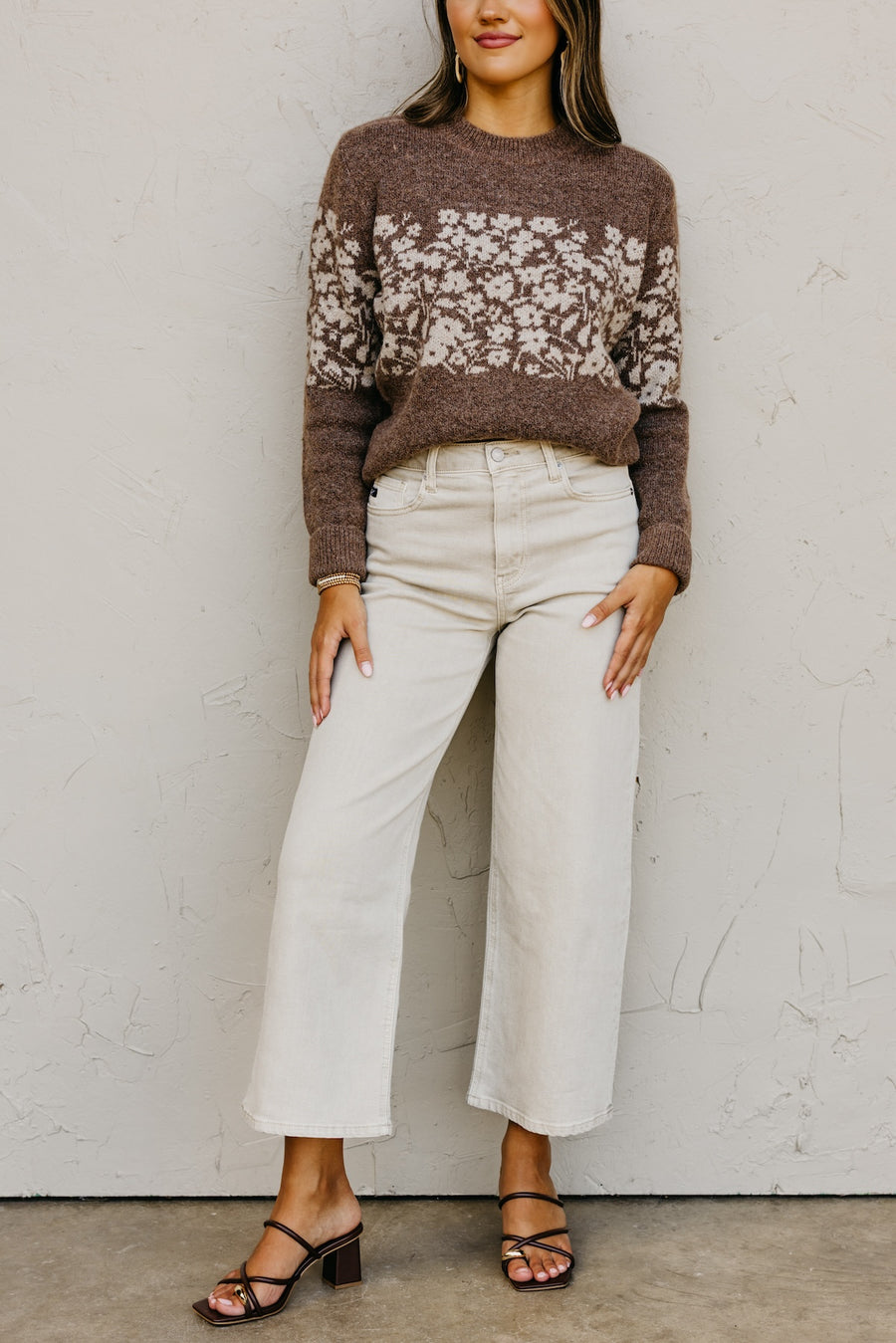 Kan Can Denim | Cream Cropped Wide Leg Denim