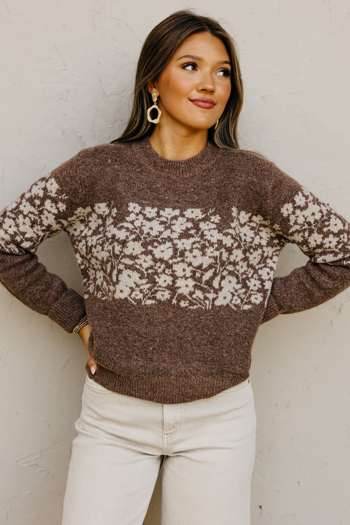 The Harvey Floral Accent Sweater