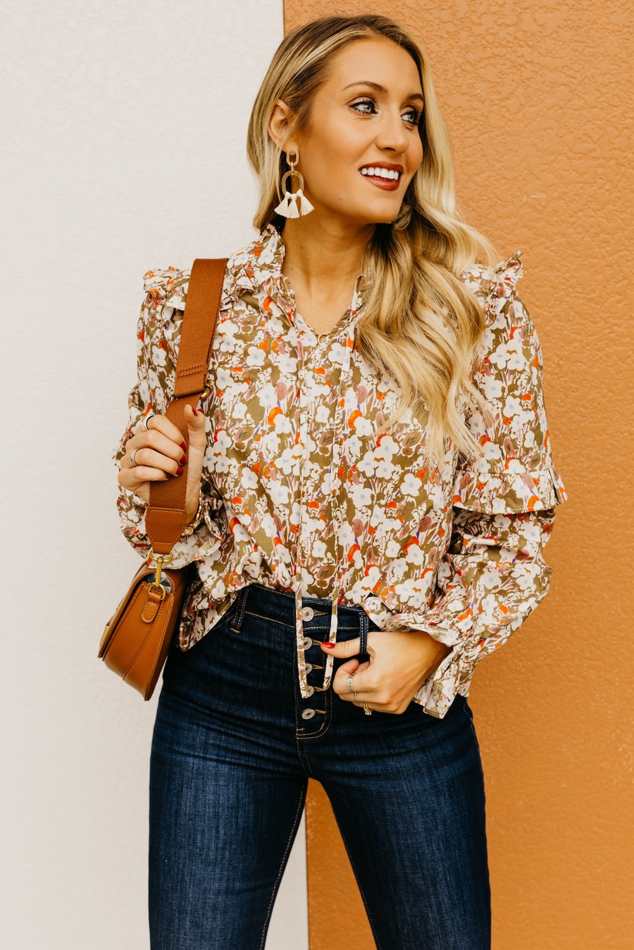The Vada Floral Ruffle Blouse