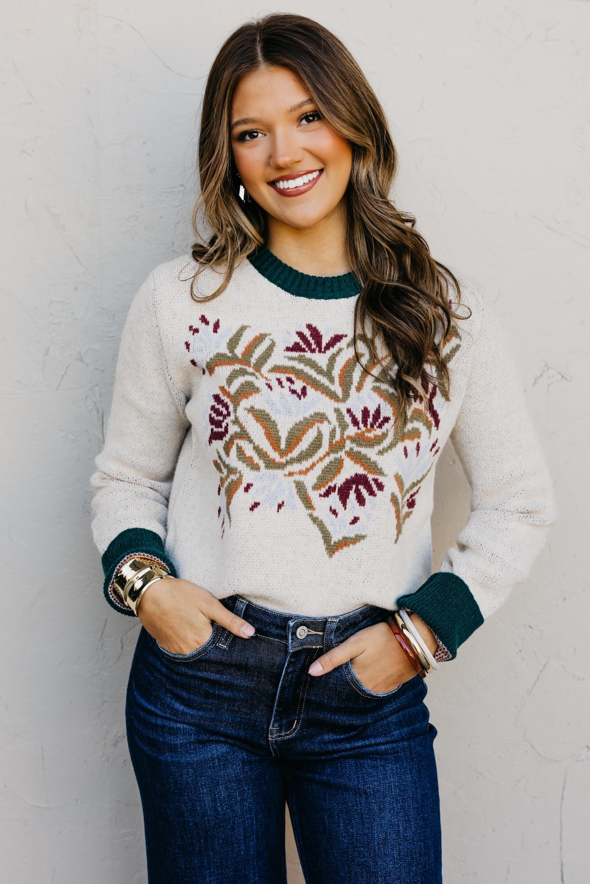 The Keisha Floral Knit Sweater