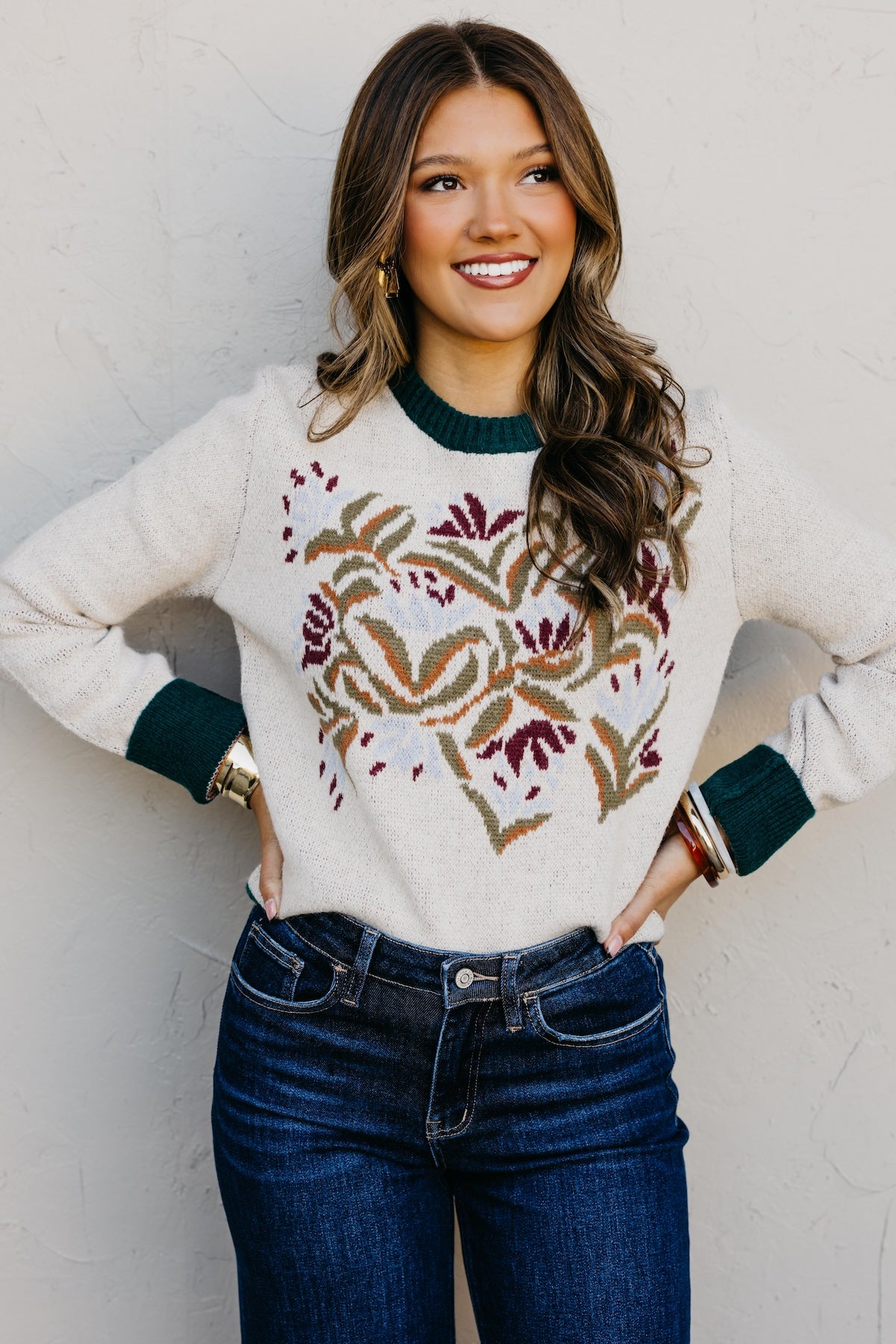 The Keisha Floral Knit Sweater