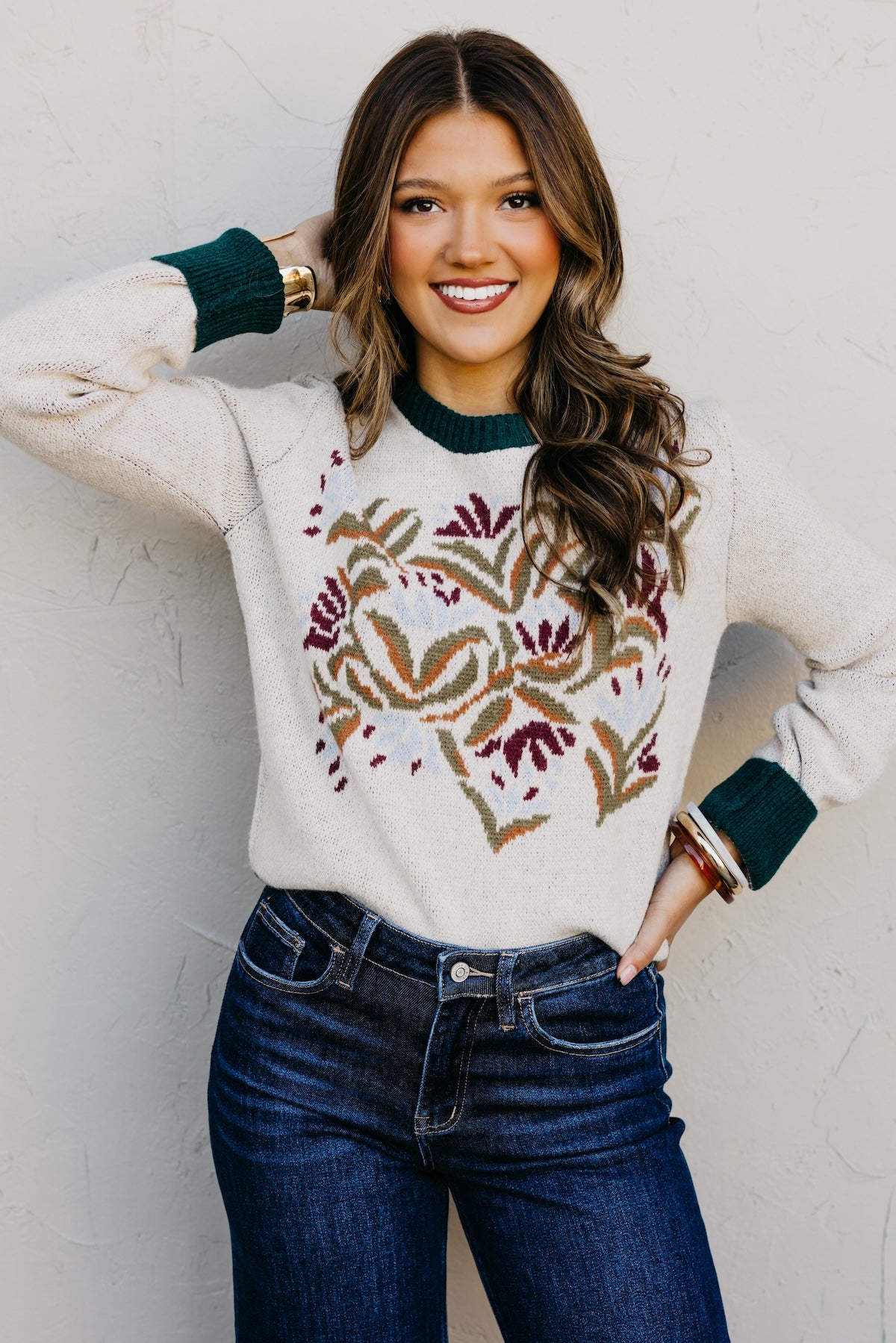 The Keisha Floral Knit Sweater