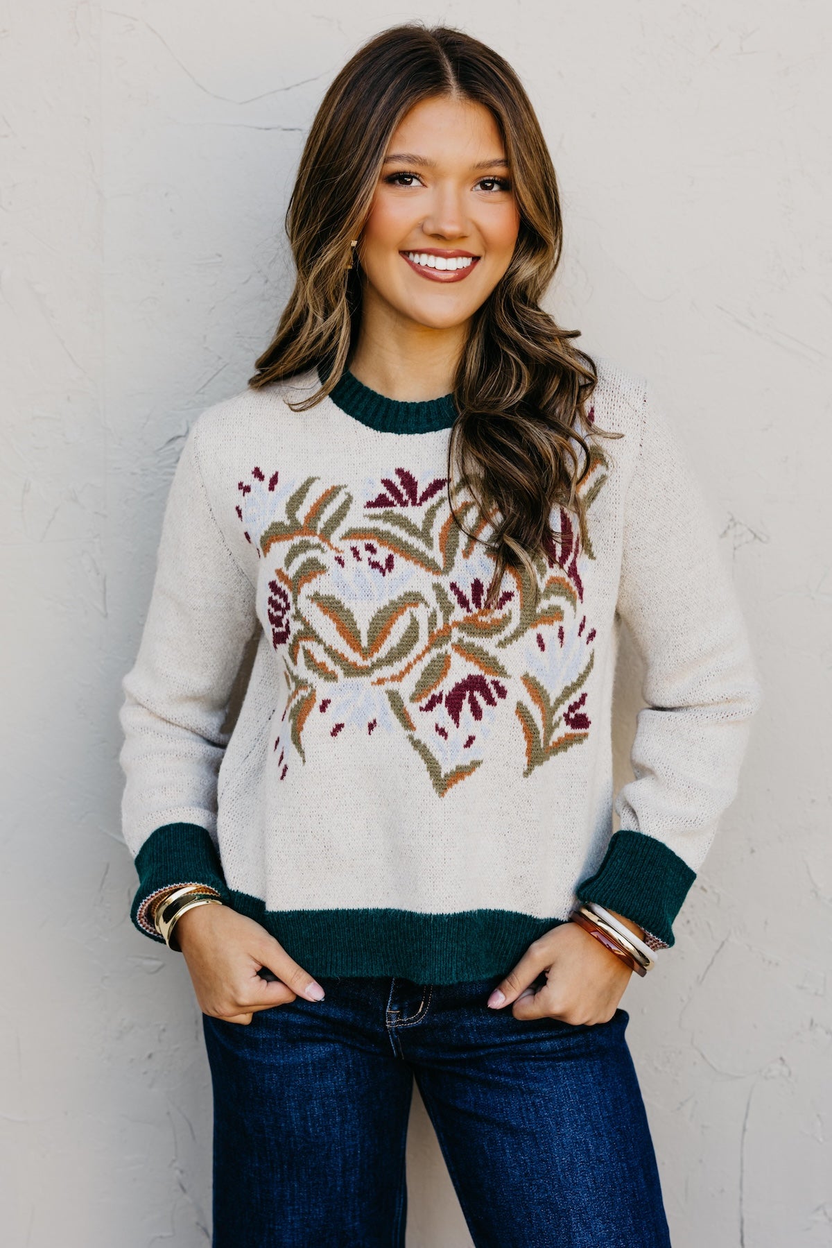 The Keisha Floral Knit Sweater