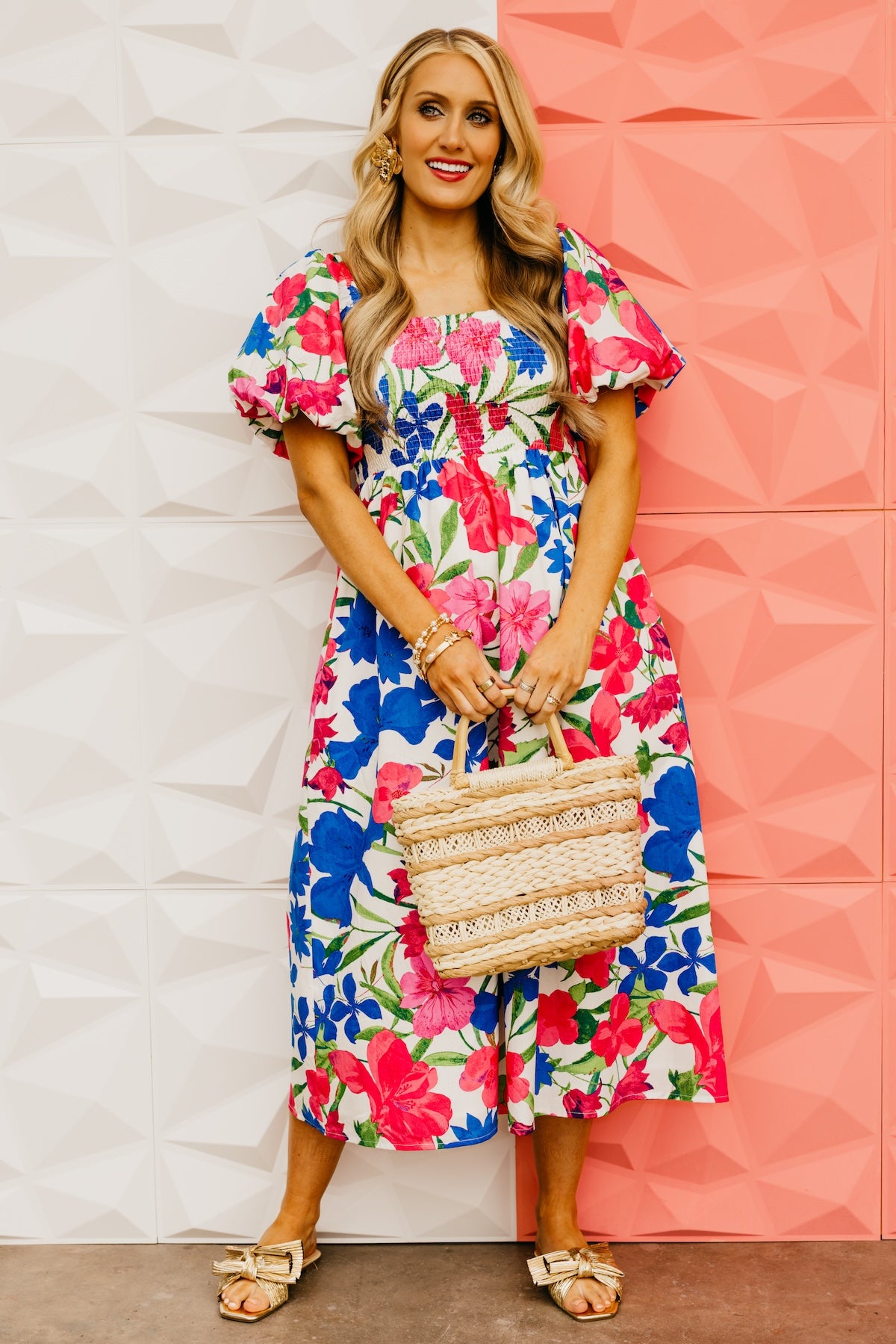 The Gage Floral Smocked Midi Dress