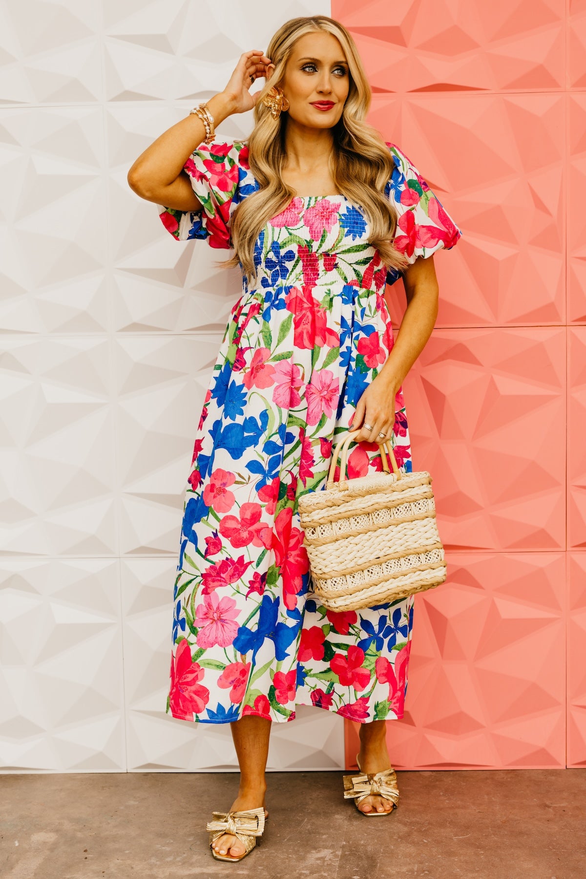 The Gage Floral Smocked Midi Dress