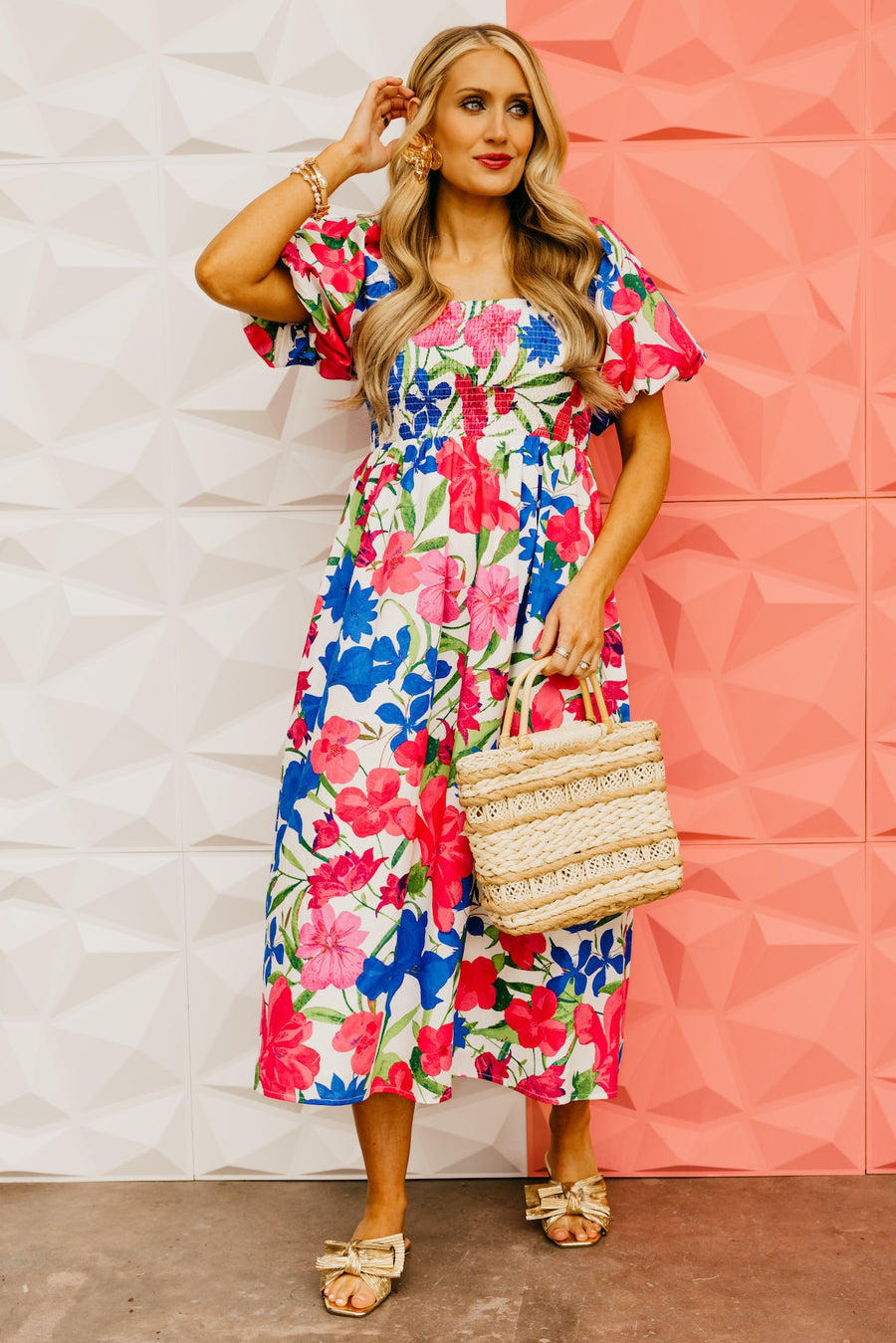 The Gage Floral Smocked Midi Dress