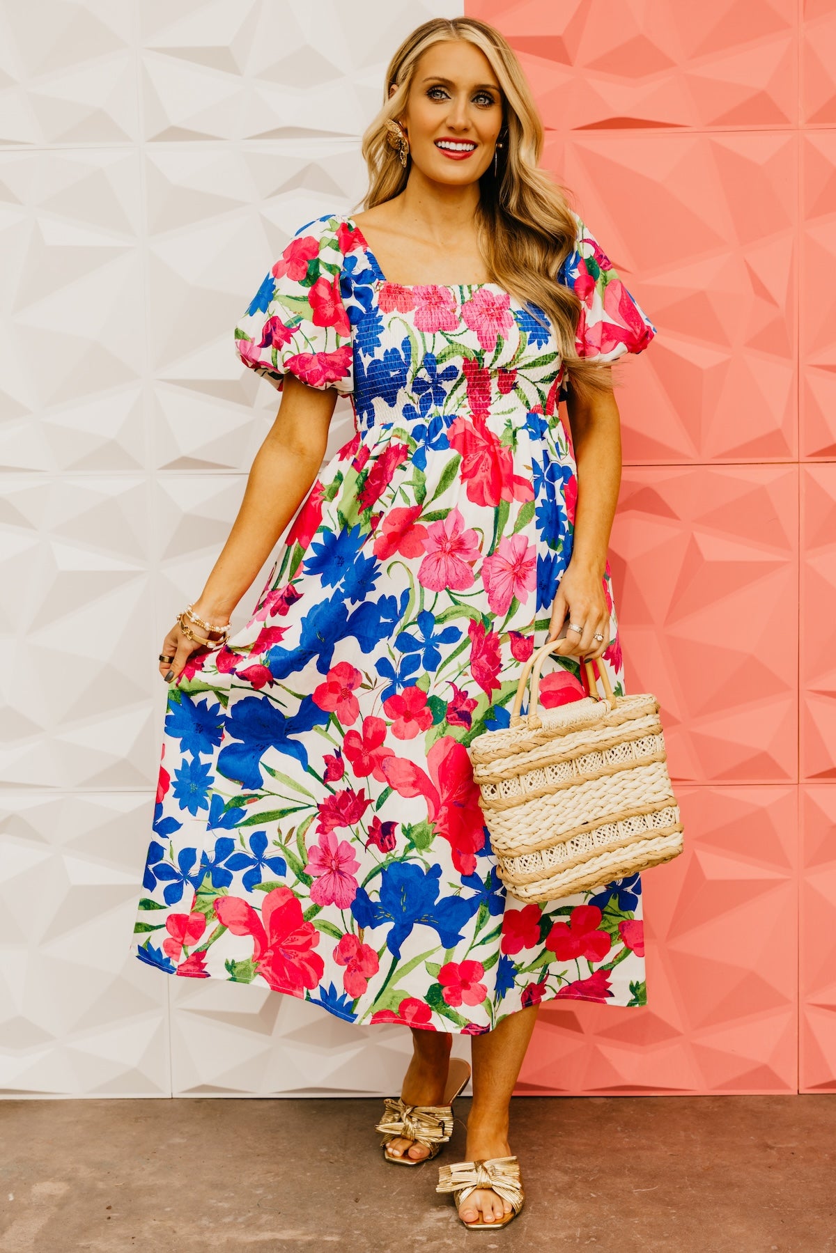 The Gage Floral Smocked Midi Dress
