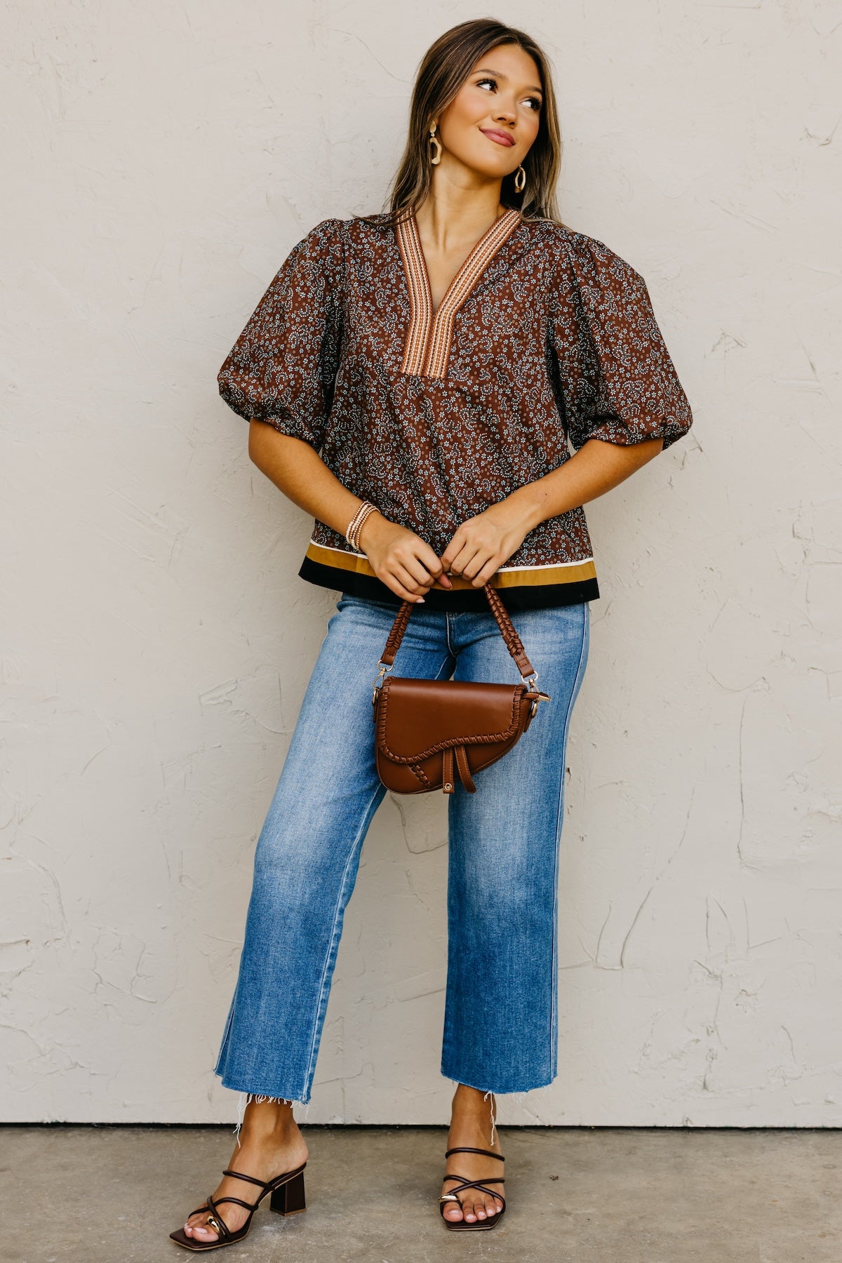 The Wynona Patch Woven Print Top