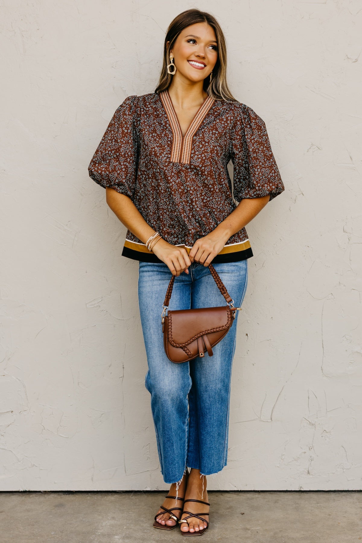The Wynona Patch Woven Print Top