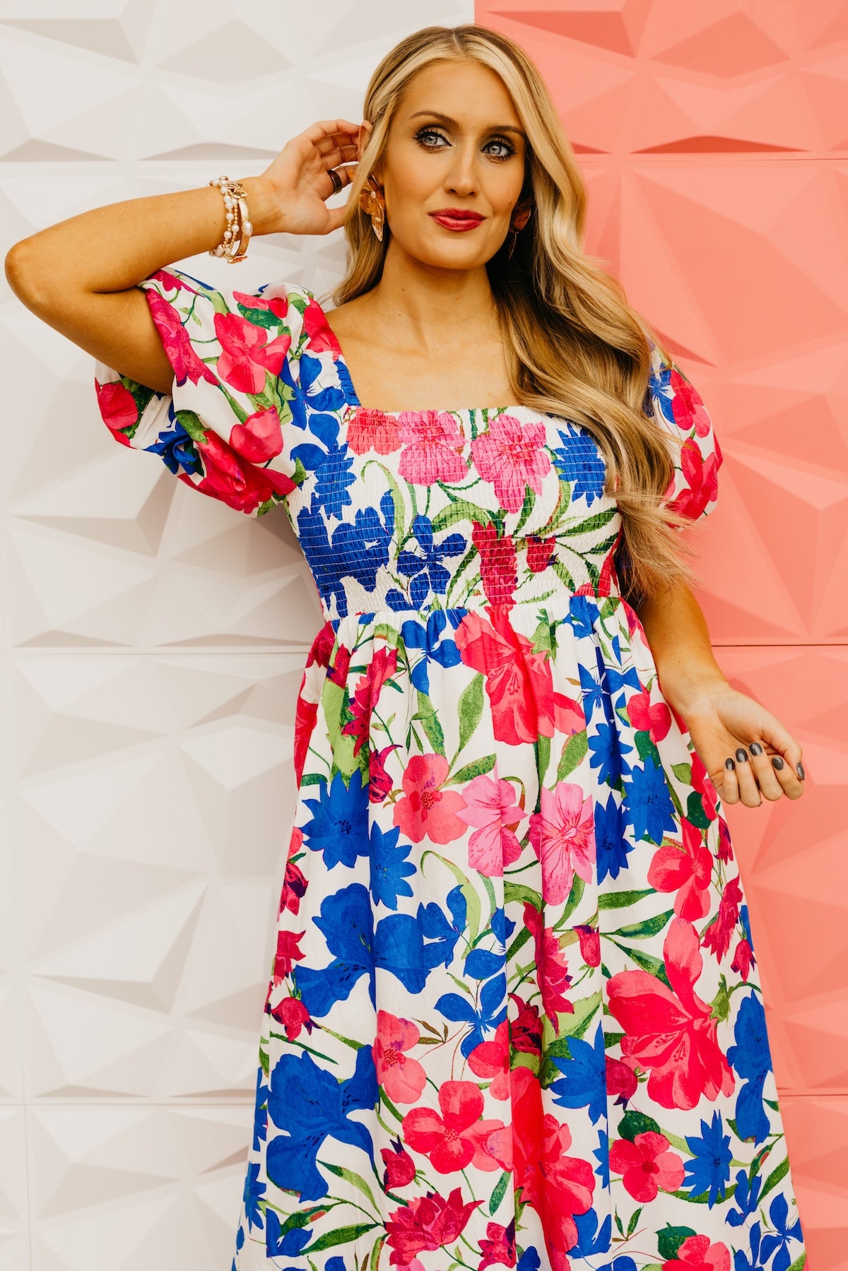 The Gage Floral Smocked Midi Dress