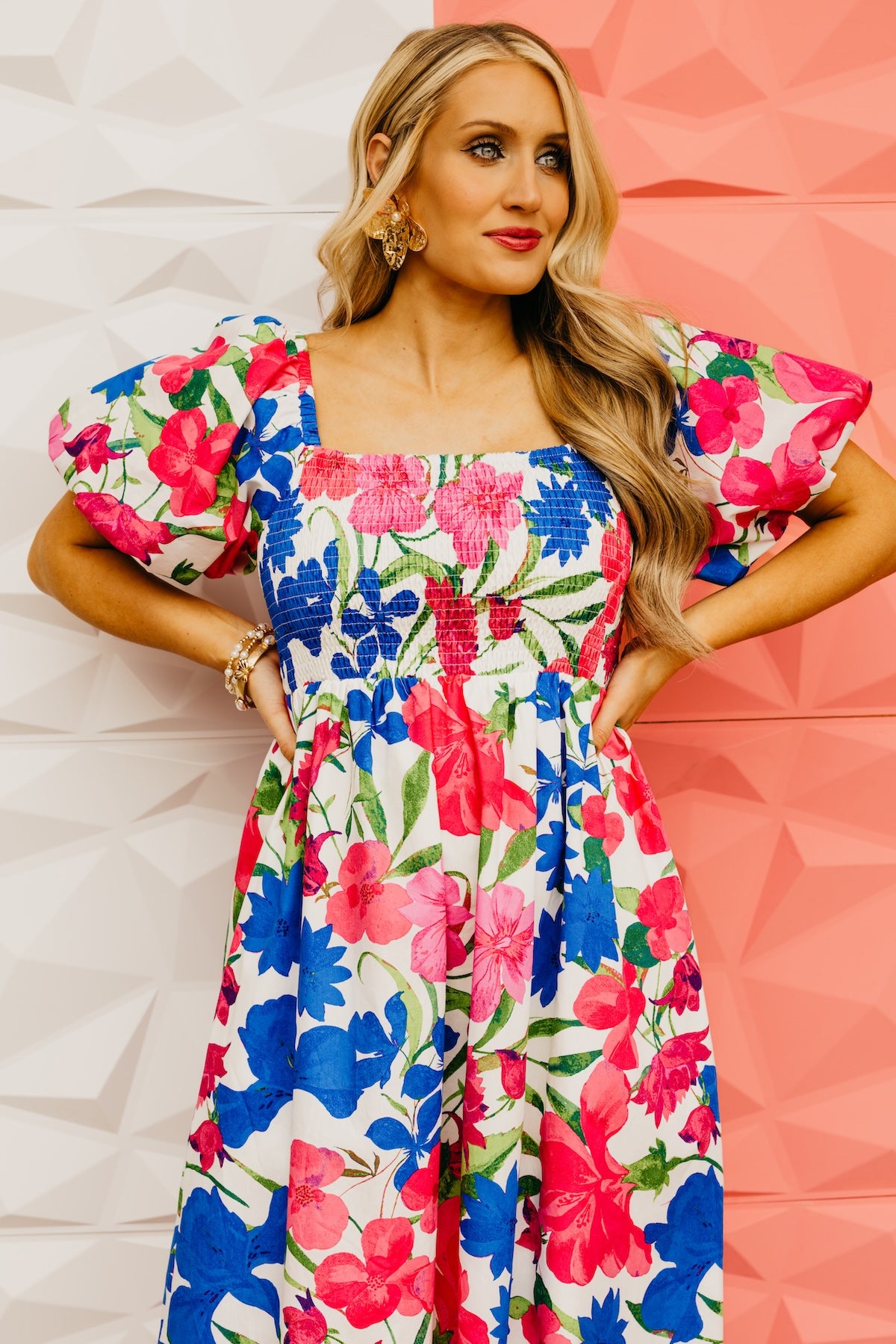 The Gage Floral Smocked Midi Dress