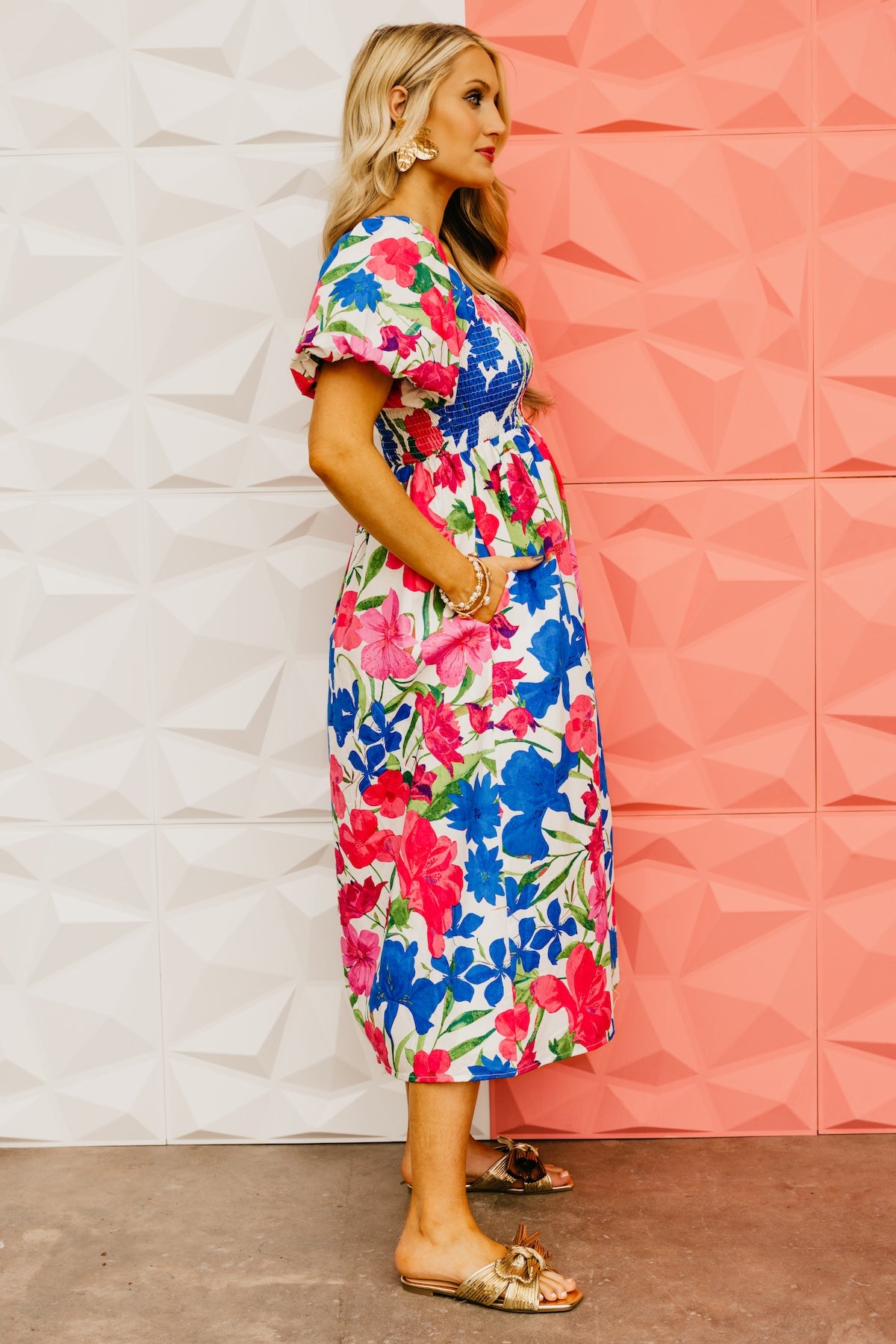 The Gage Floral Smocked Midi Dress