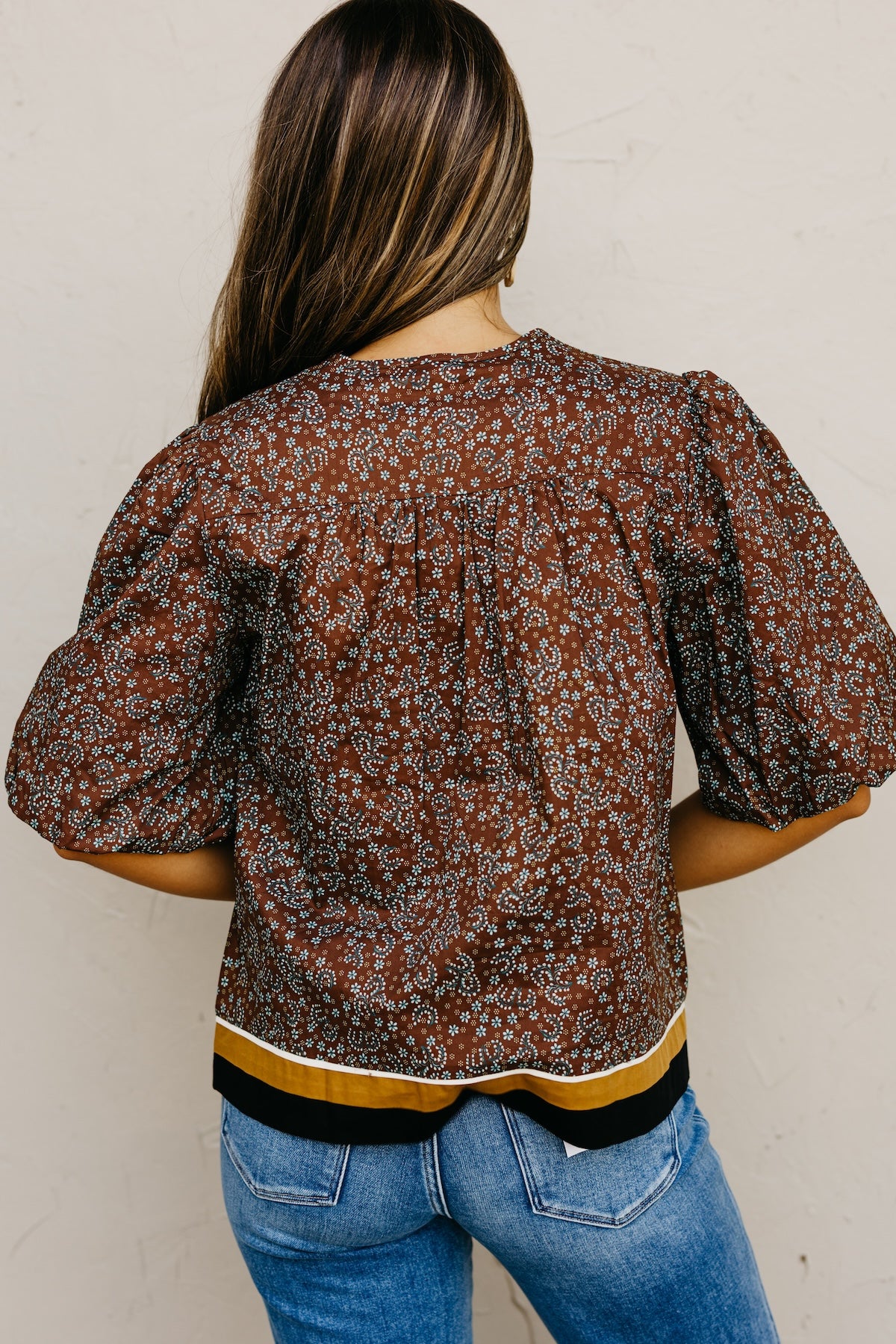 The Wynona Patch Woven Print Top