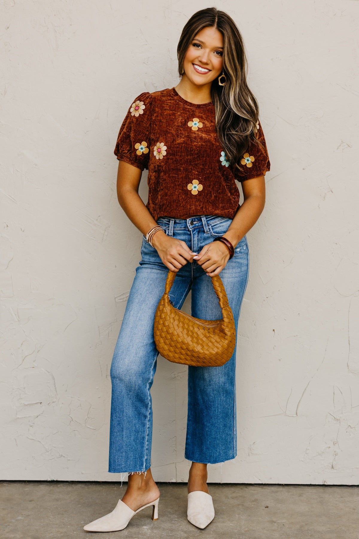 The Kara Embroidered Floral Felt Top