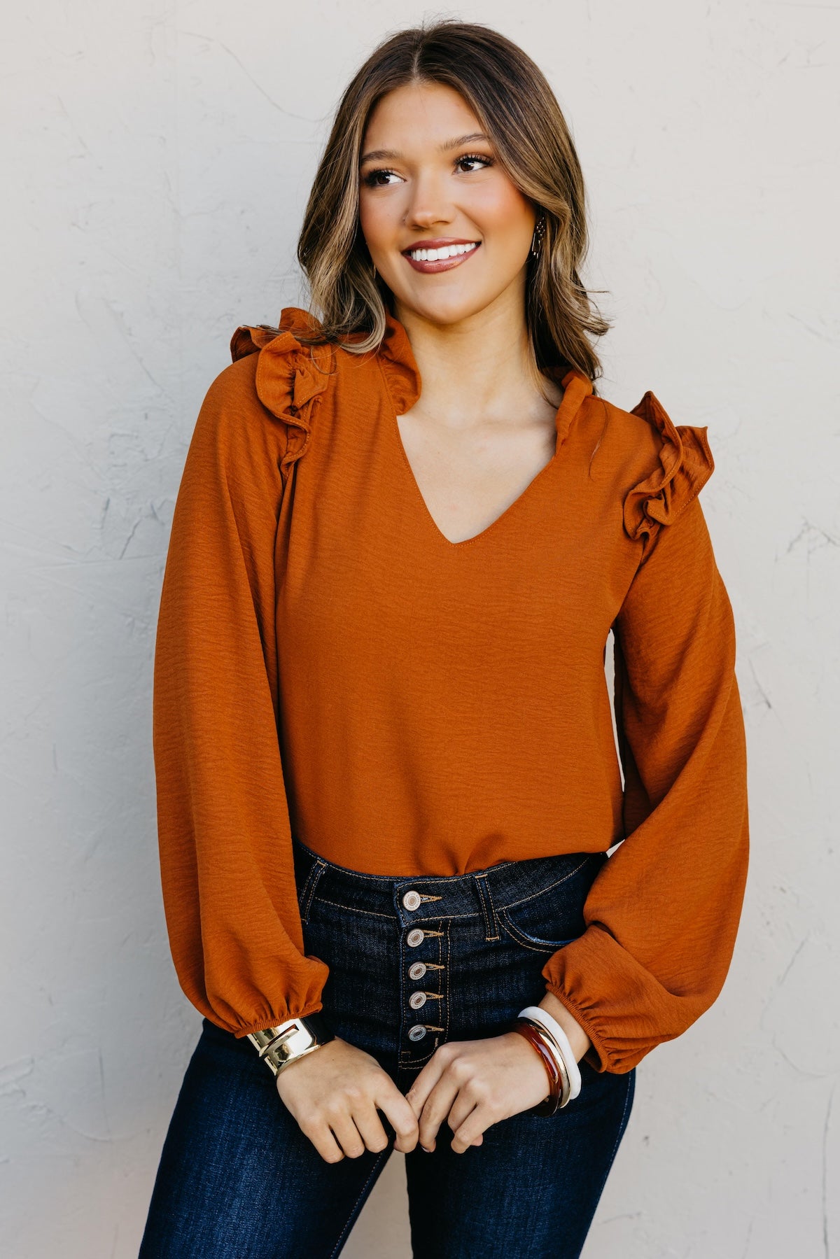 The Anson Ruffle Detail Blouse