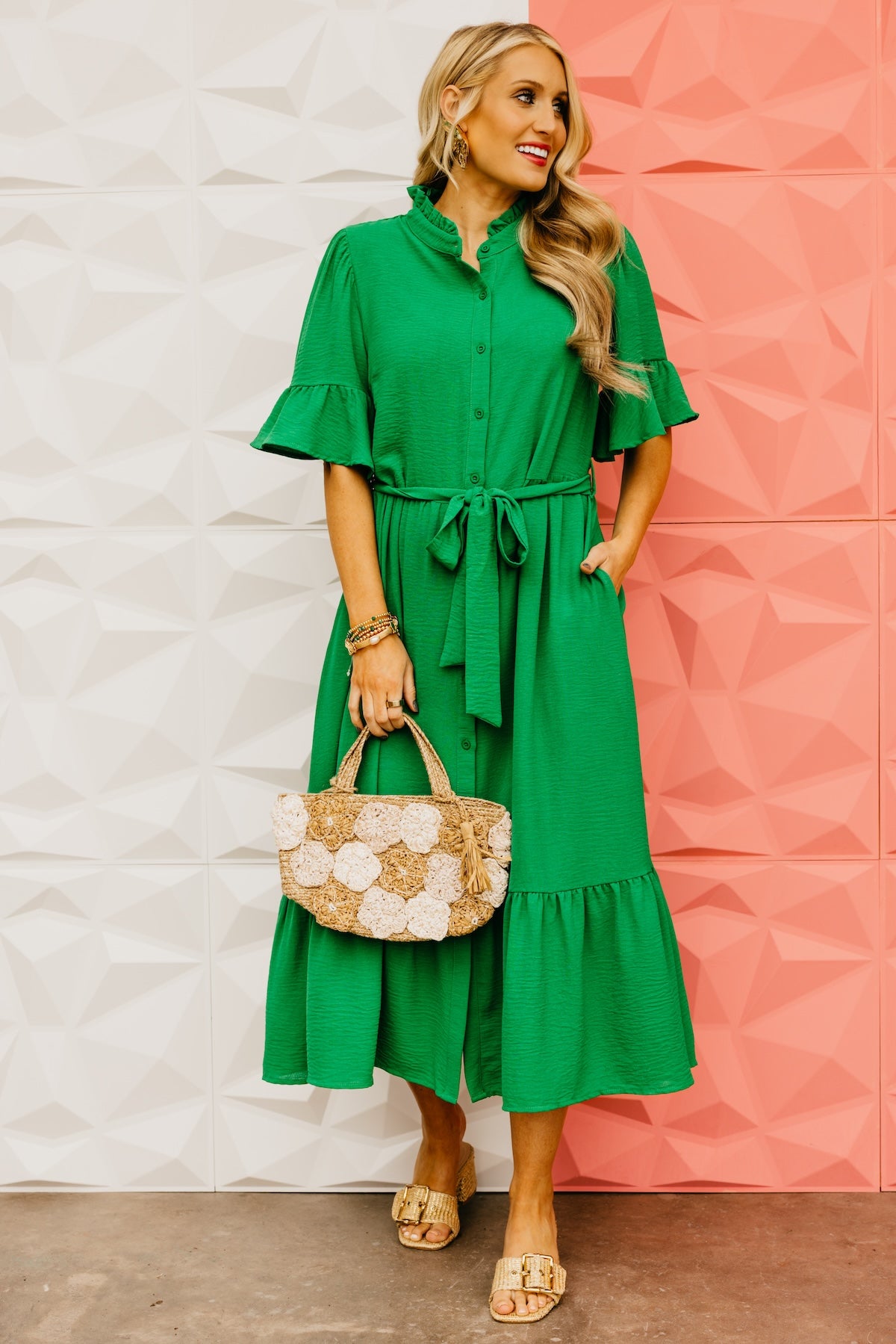 The Ariah Bell Sleeve Midi Dress