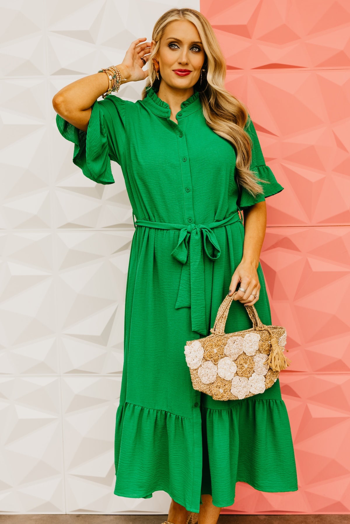 The Ariah Bell Sleeve Midi Dress