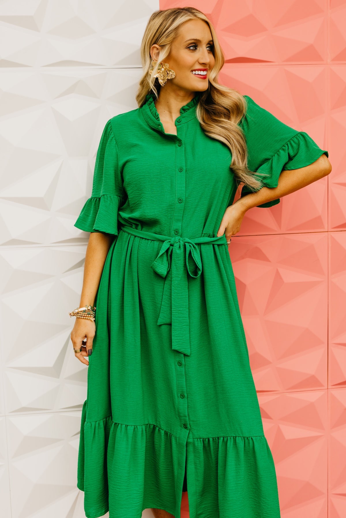 The Ariah Bell Sleeve Midi Dress