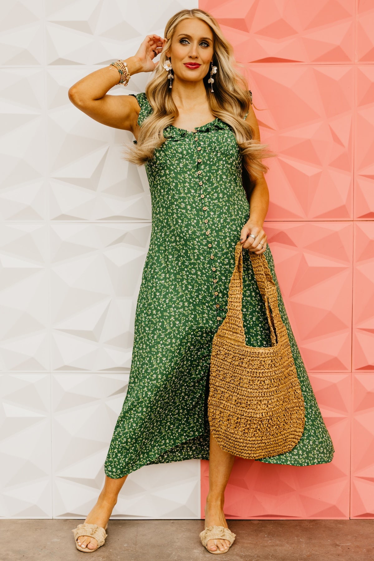 The Samara Floral Button Up Midi Dress