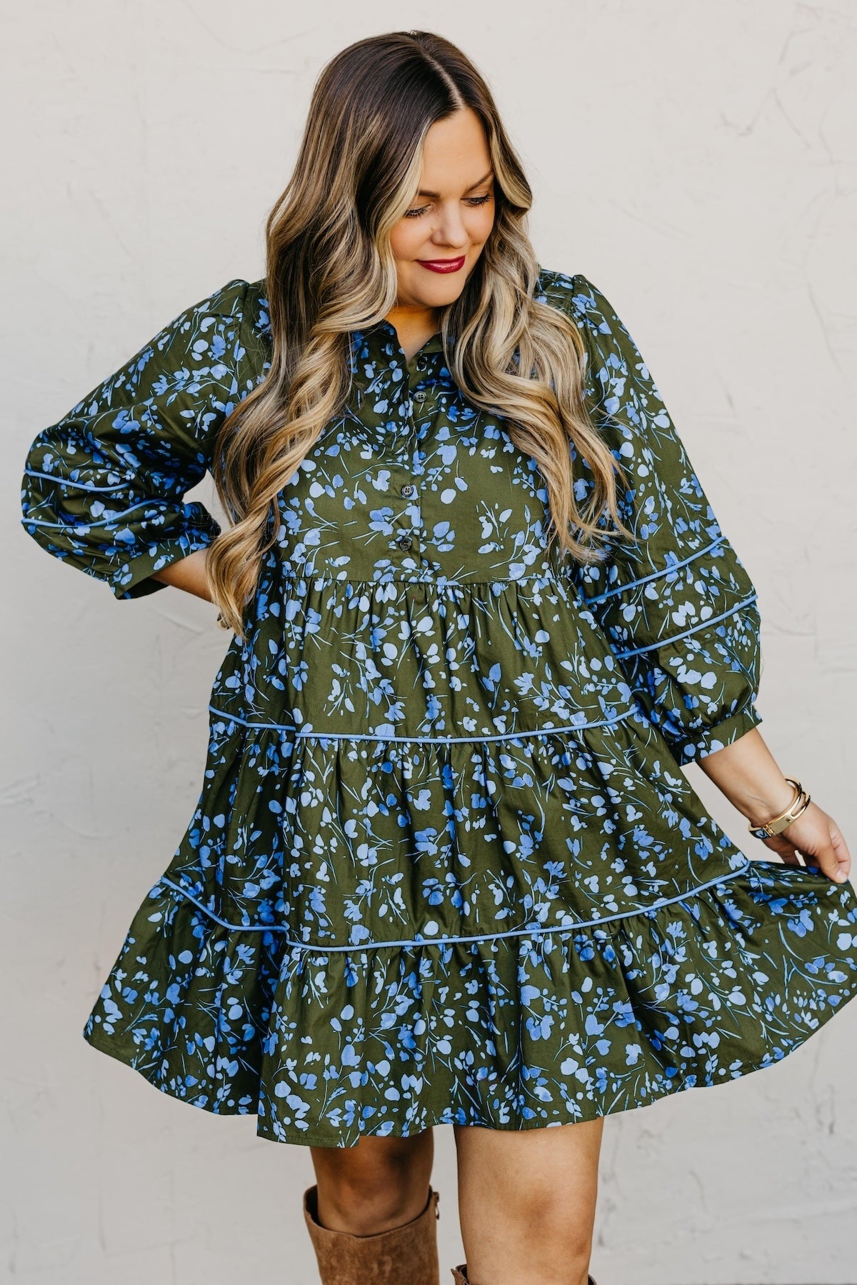 The Solvay Floral Tiered Mini Dress