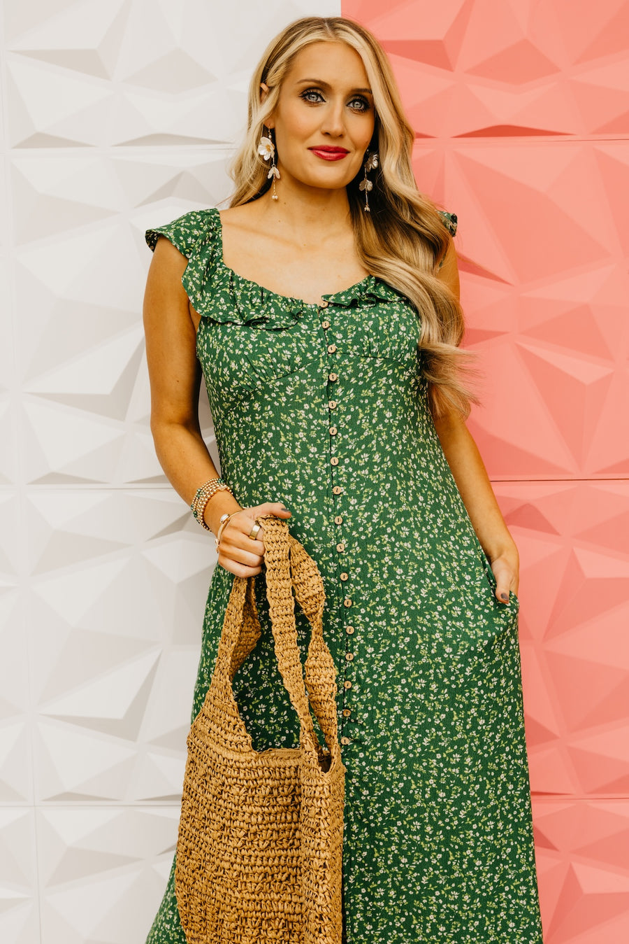 The Samara Floral Button Up Midi Dress