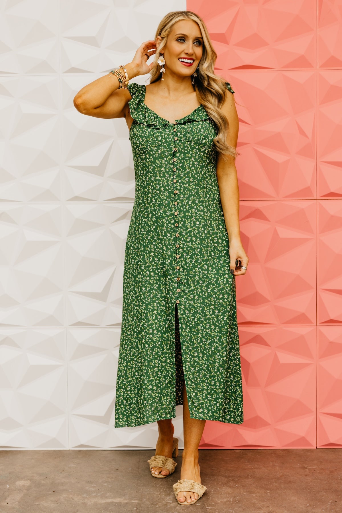 The Samara Floral Button Up Midi Dress