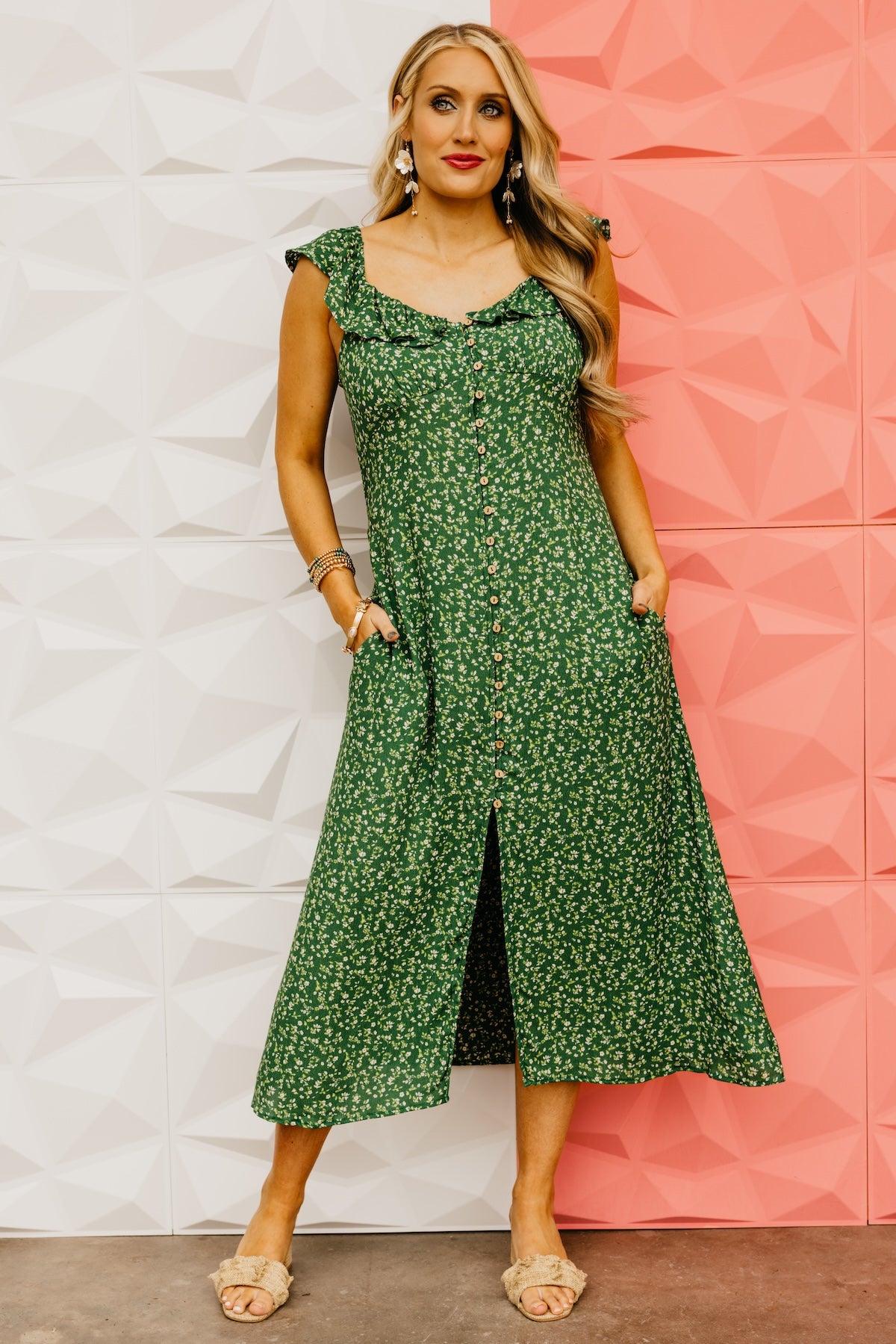 The Samara Floral Button Up Midi Dress