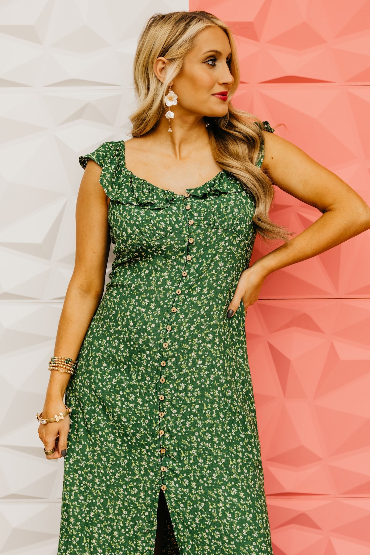 The Samara Floral Button Up Midi Dress