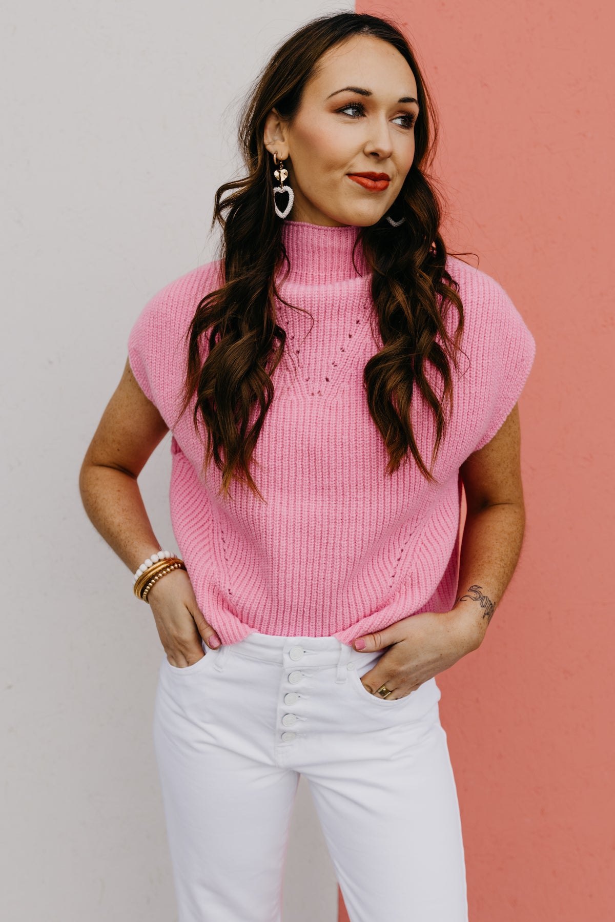 The Aliya Mock Neck Sleeveless Sweater