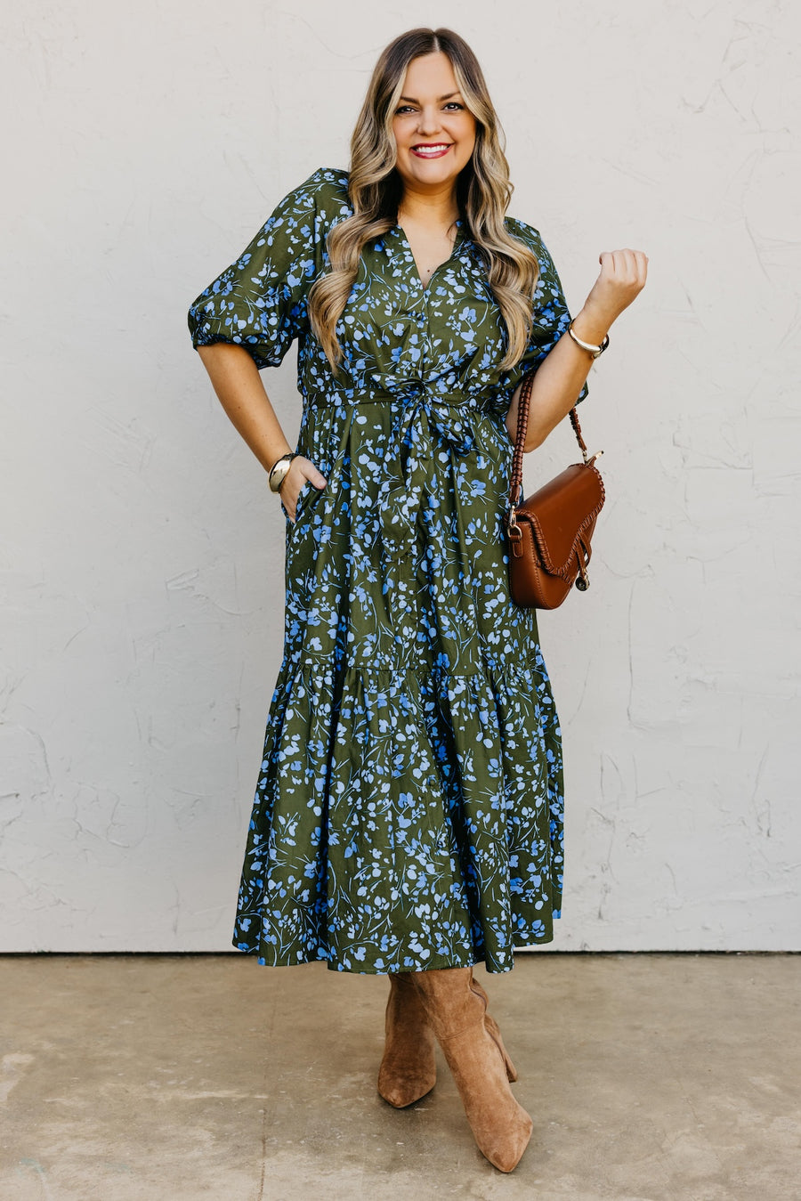 The Wynette Floral Tiered Midi Dress