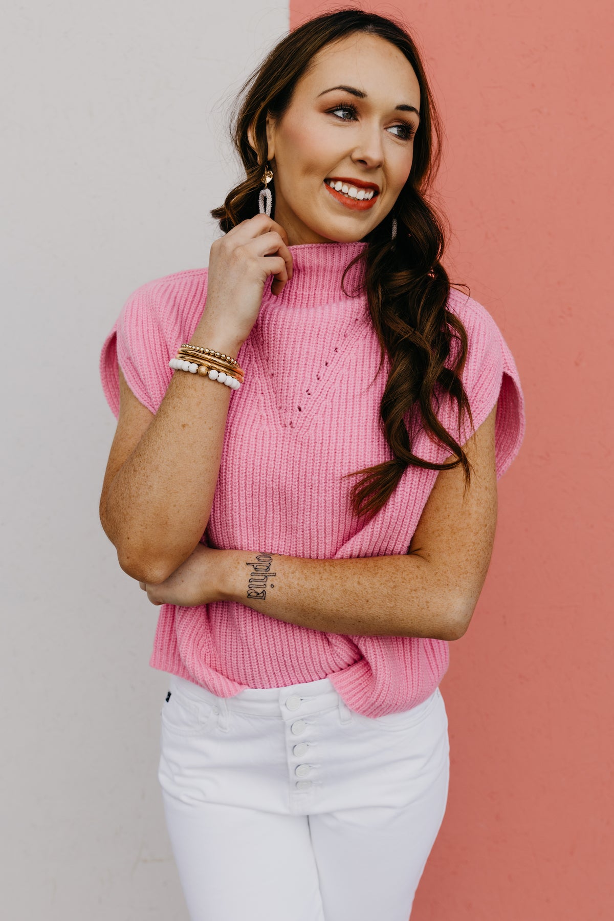 The Aliya Mock Neck Sleeveless Sweater