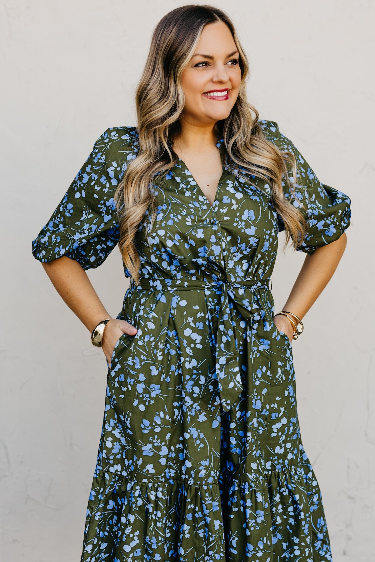 The Wynette Floral Tiered Midi Dress