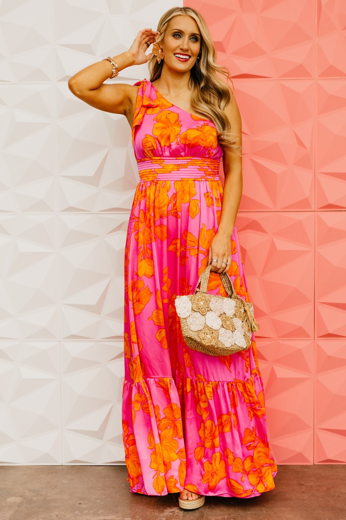 The Hayzel Floral One-Shoulder Maxi Dress