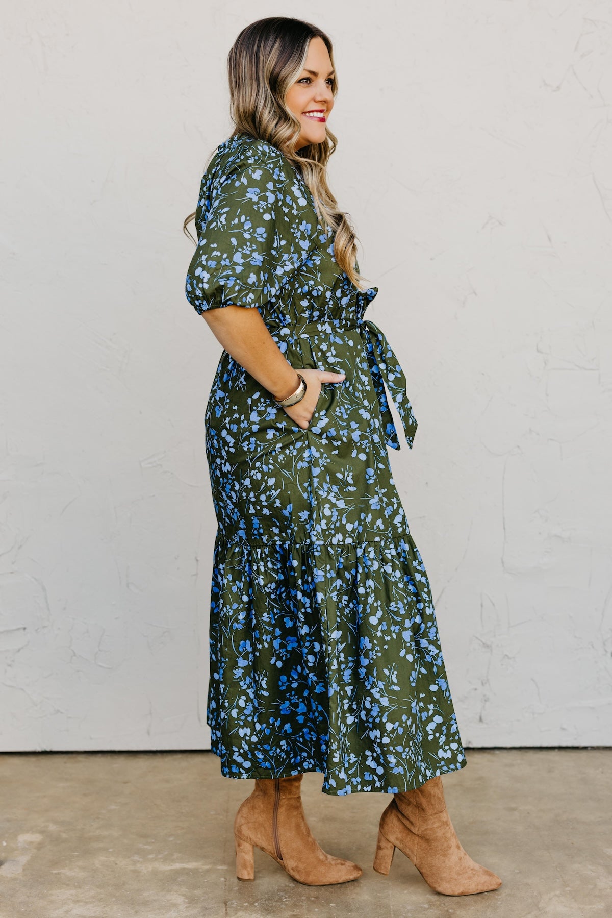 The Wynette Floral Tiered Midi Dress