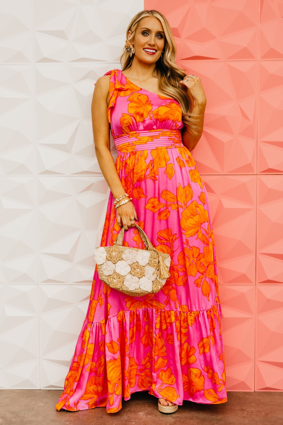 The Hayzel Floral One-Shoulder Maxi Dress