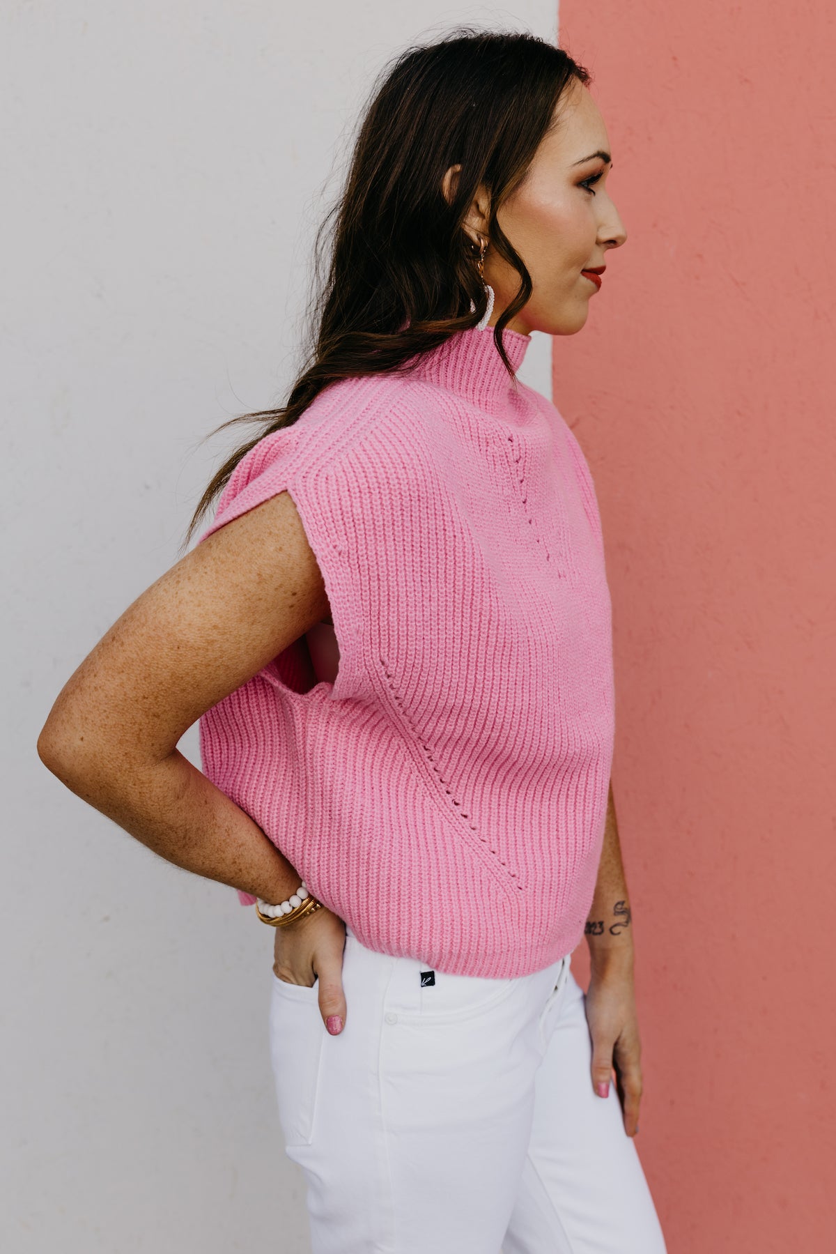 The Aliya Mock Neck Sleeveless Sweater