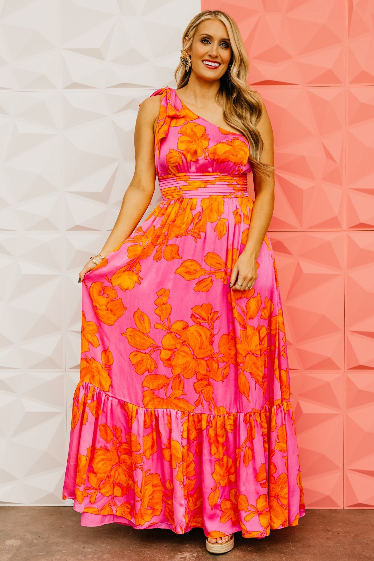 The Hayzel Floral One-Shoulder Maxi Dress