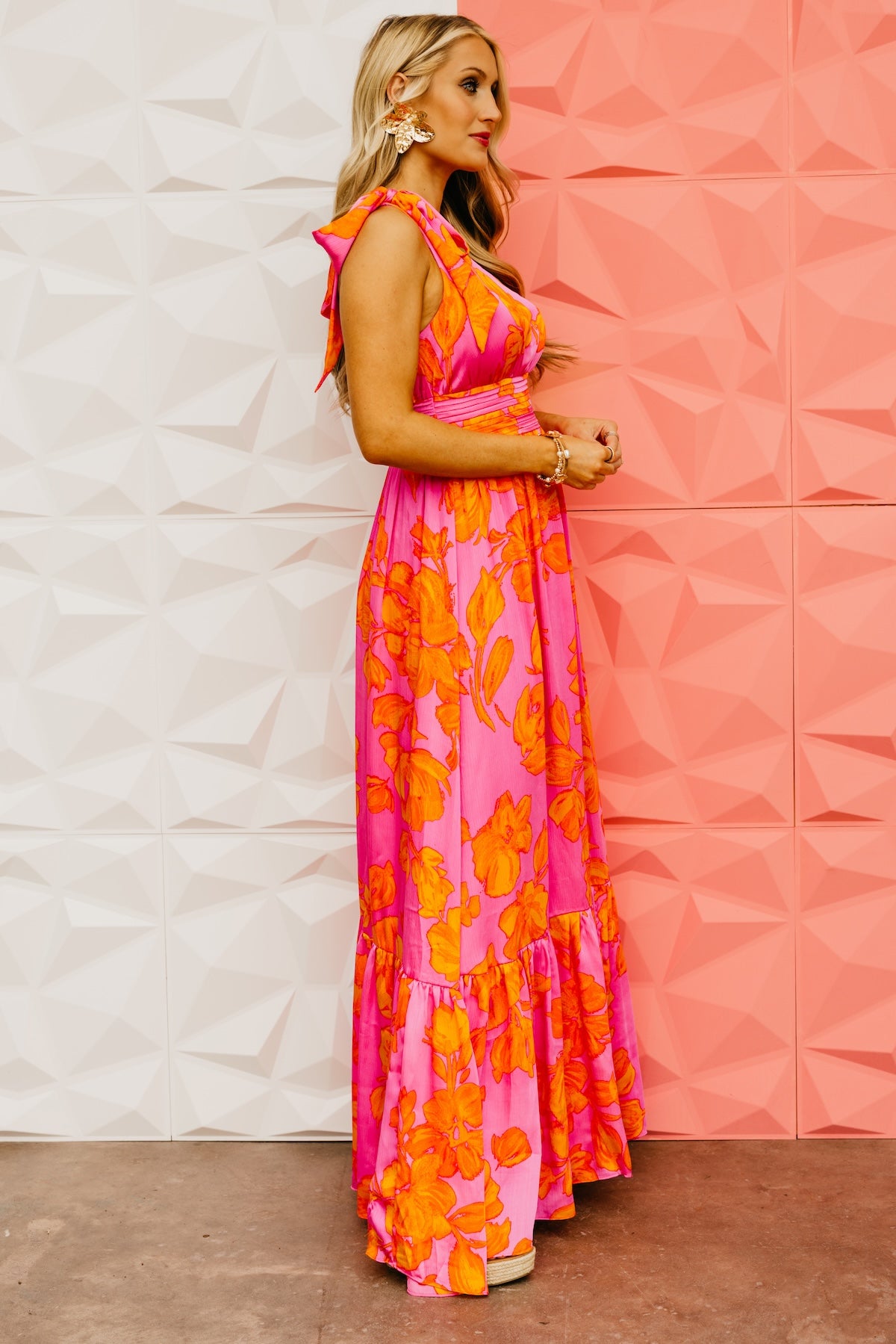 The Hayzel Floral One-Shoulder Maxi Dress