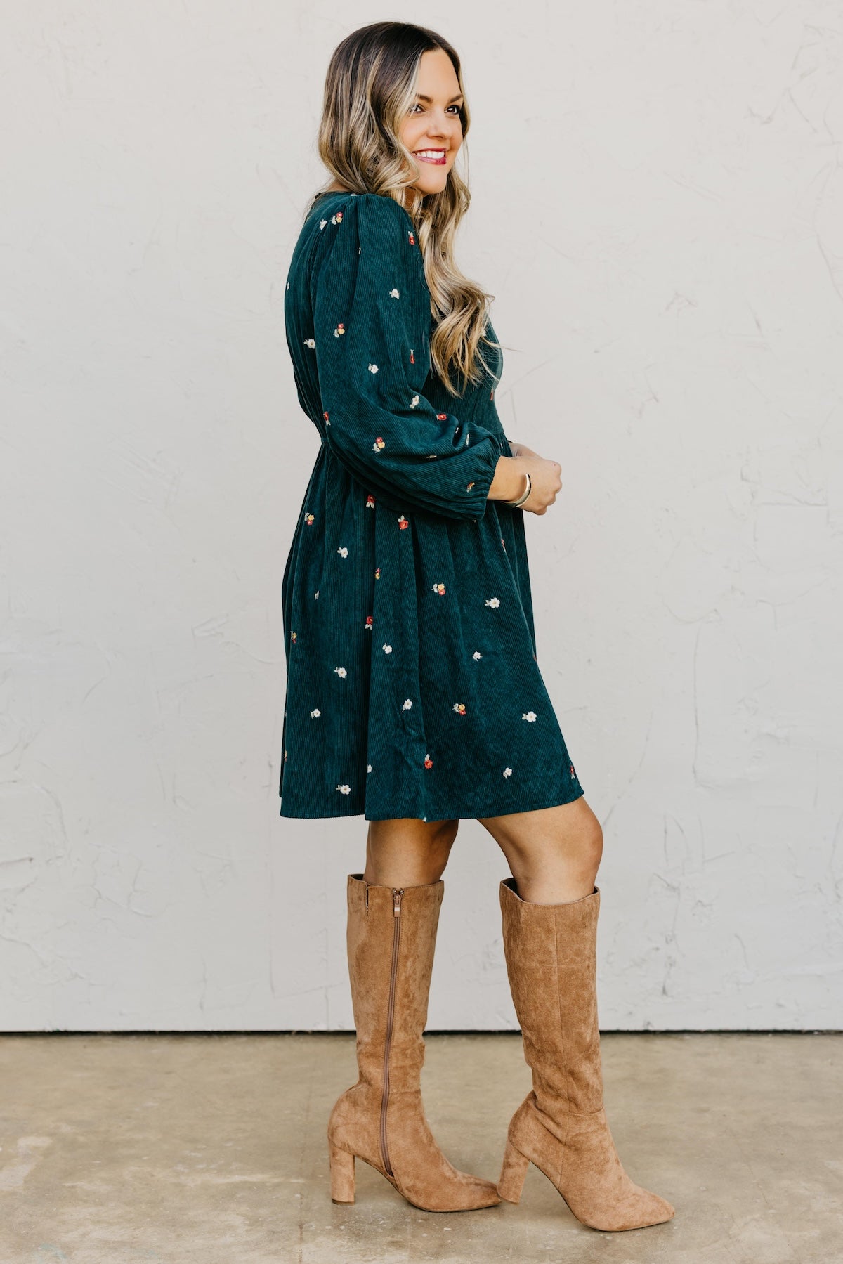 The Nalani Embroidered Corduroy Mini Dress
