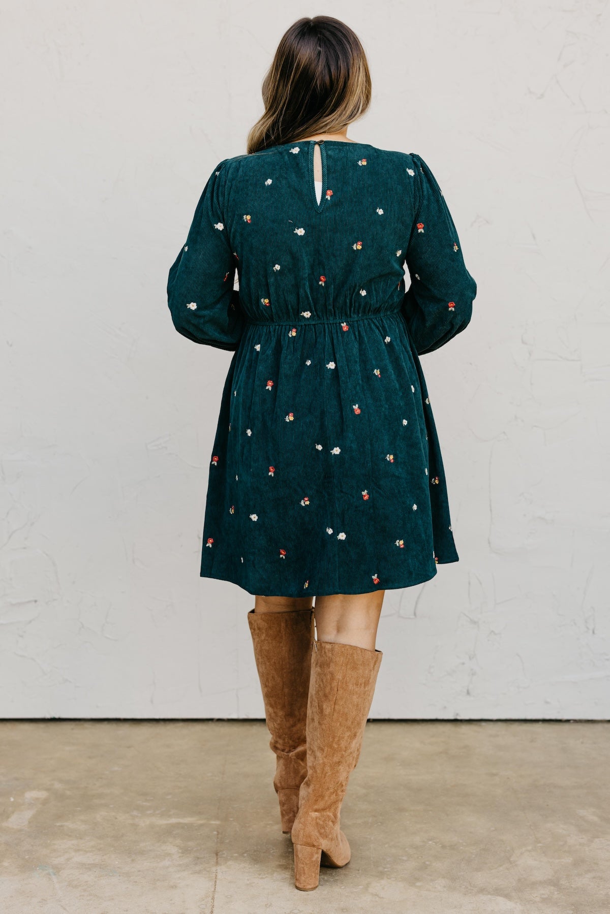The Nalani Embroidered Corduroy Mini Dress