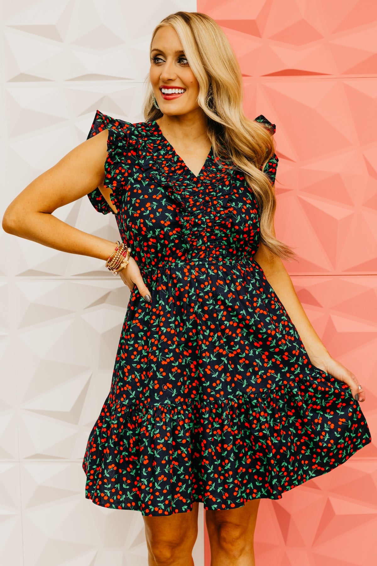 The Jayceon Cherry Print Mini Dress
