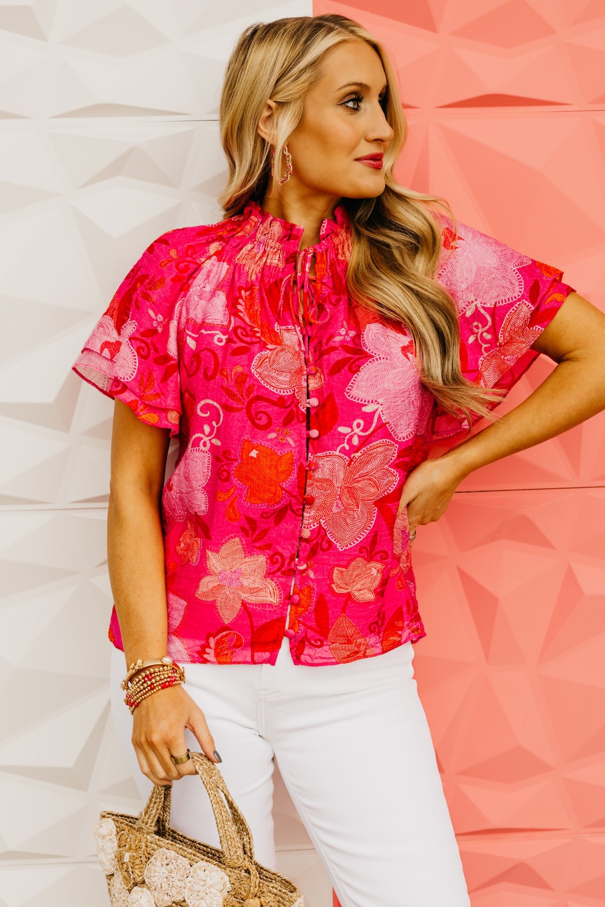 The Kaia Flutter Sleeve Floral Top