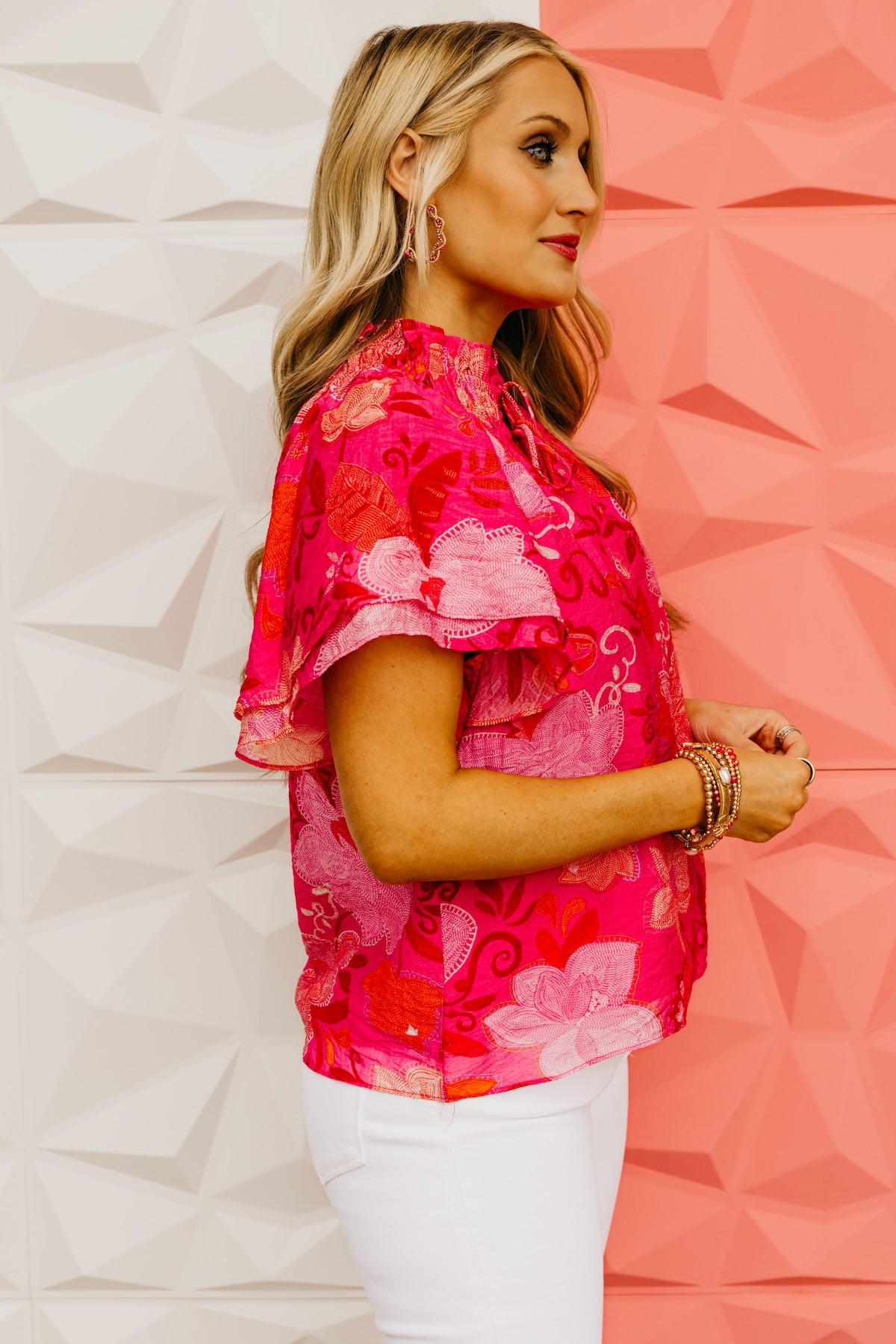 The Kaia Flutter Sleeve Floral Top