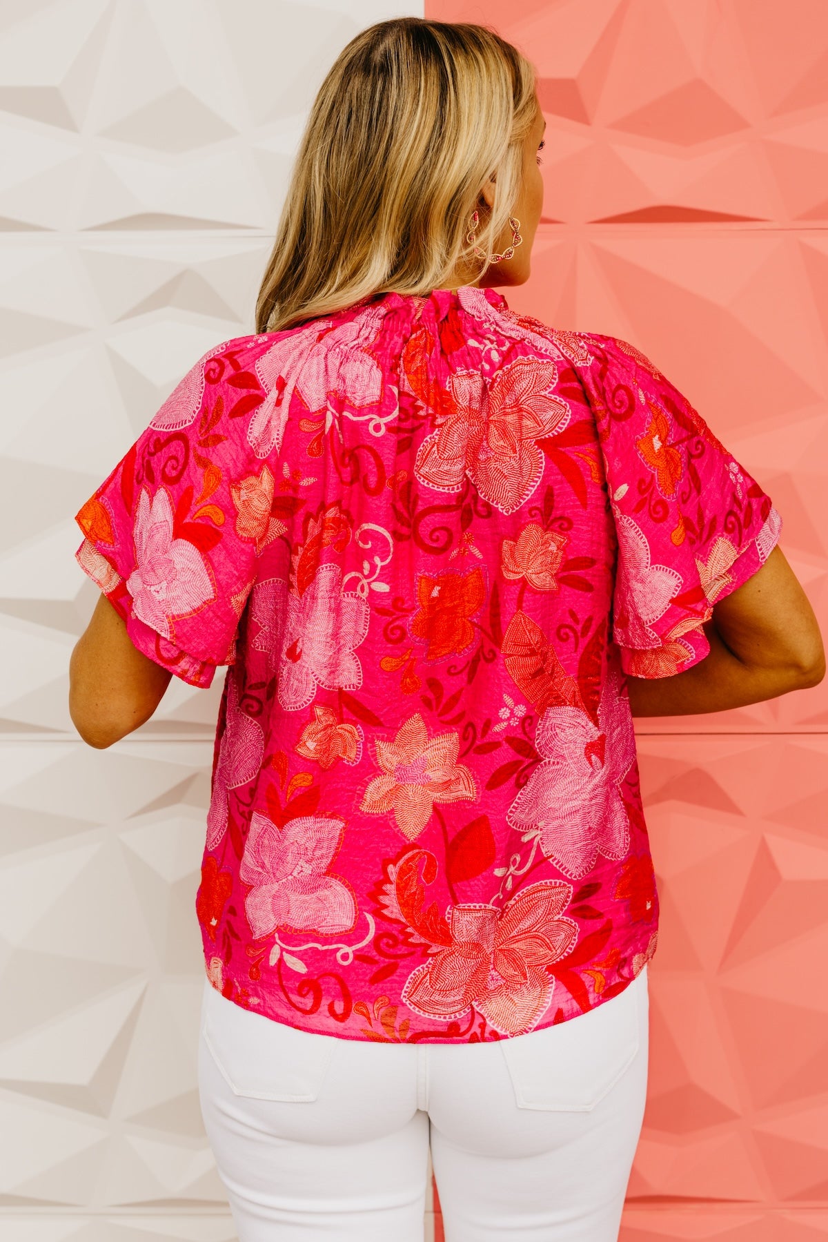 The Kaia Flutter Sleeve Floral Top