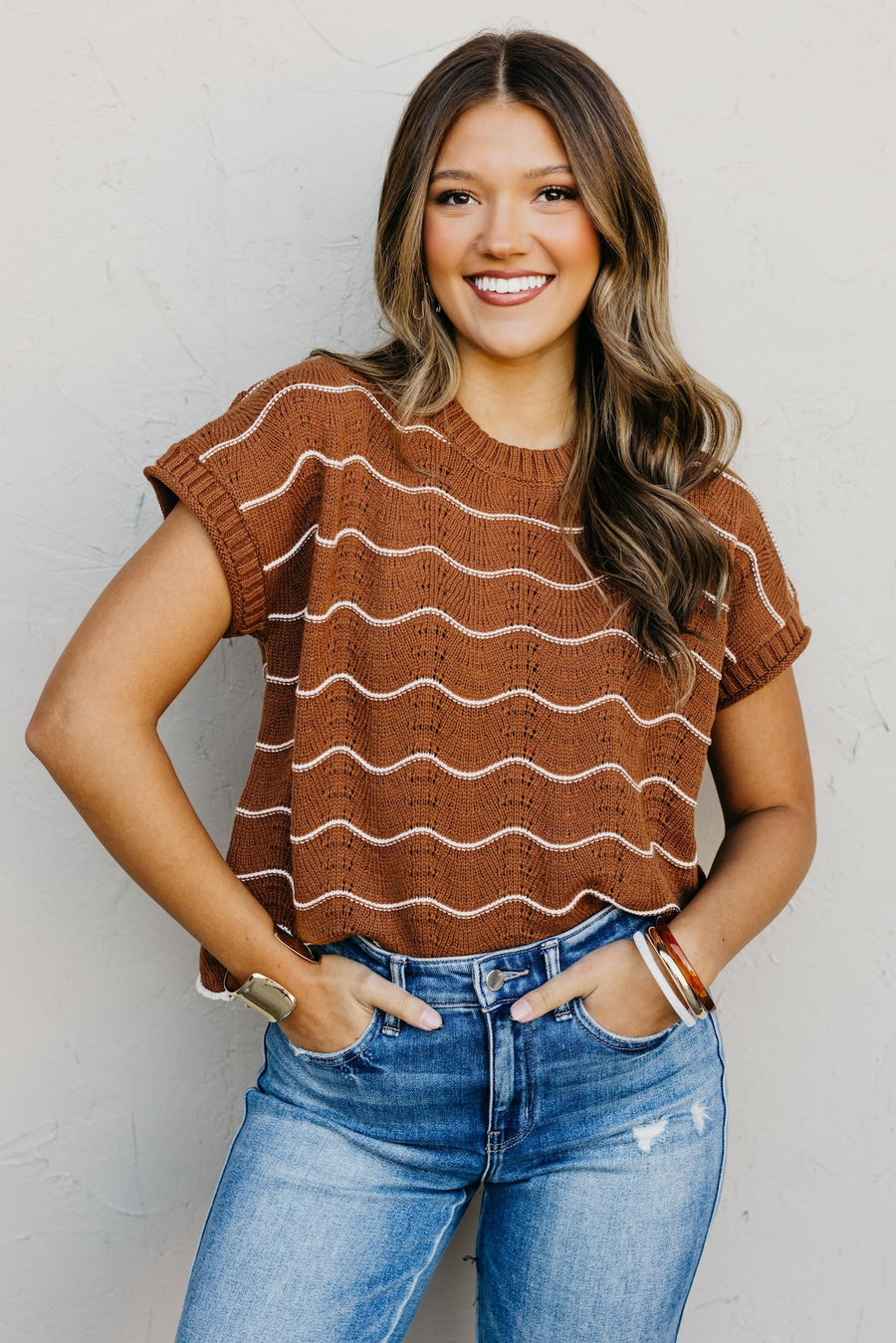 The Maddie Scalloped Sweater Top