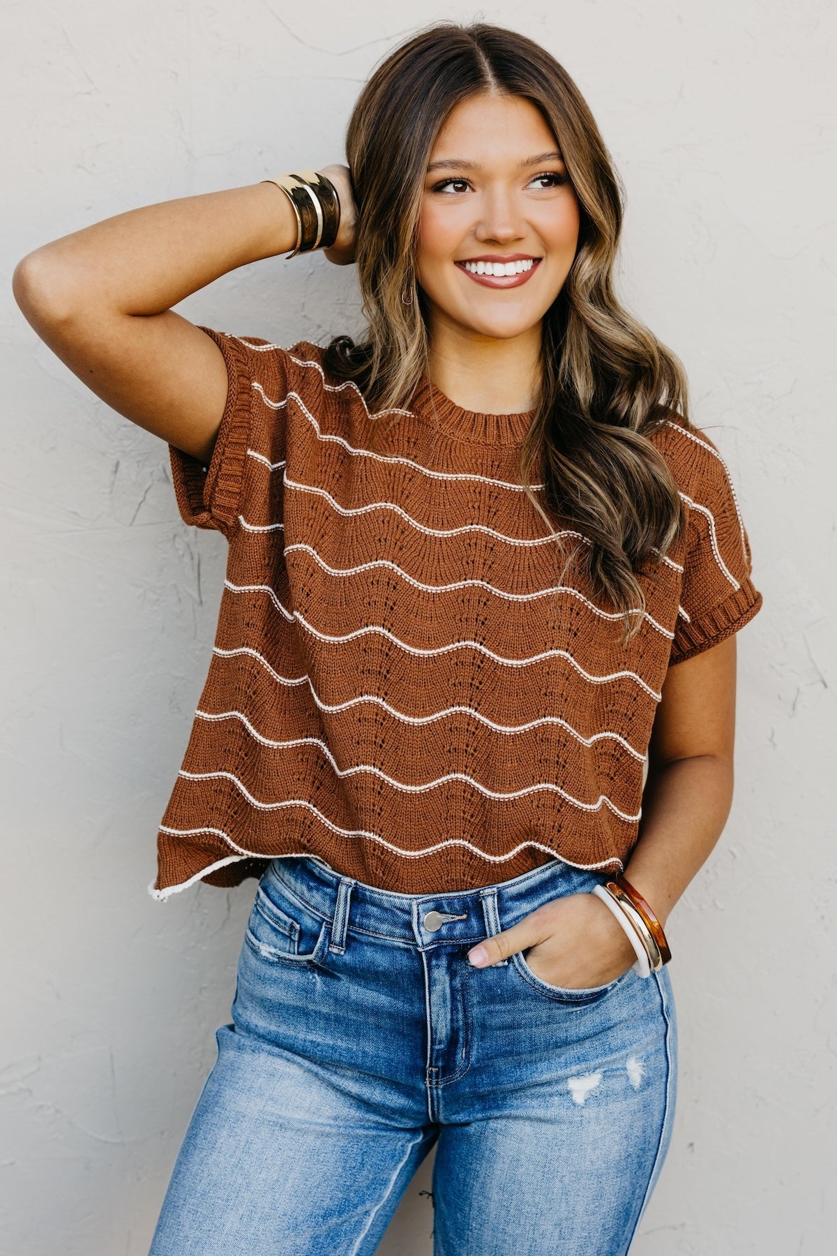 The Maddie Scalloped Sweater Top