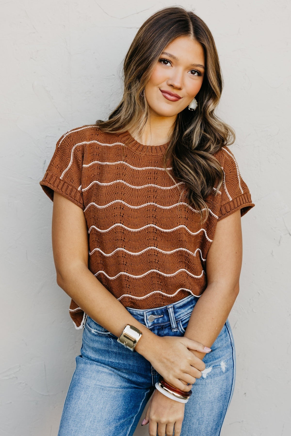 The Maddie Scalloped Sweater Top