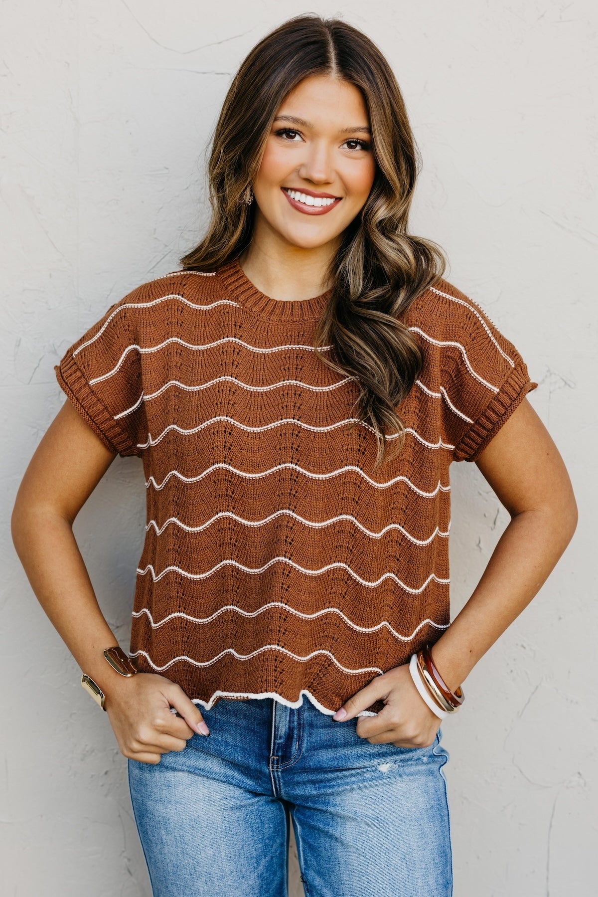 The Maddie Scalloped Sweater Top