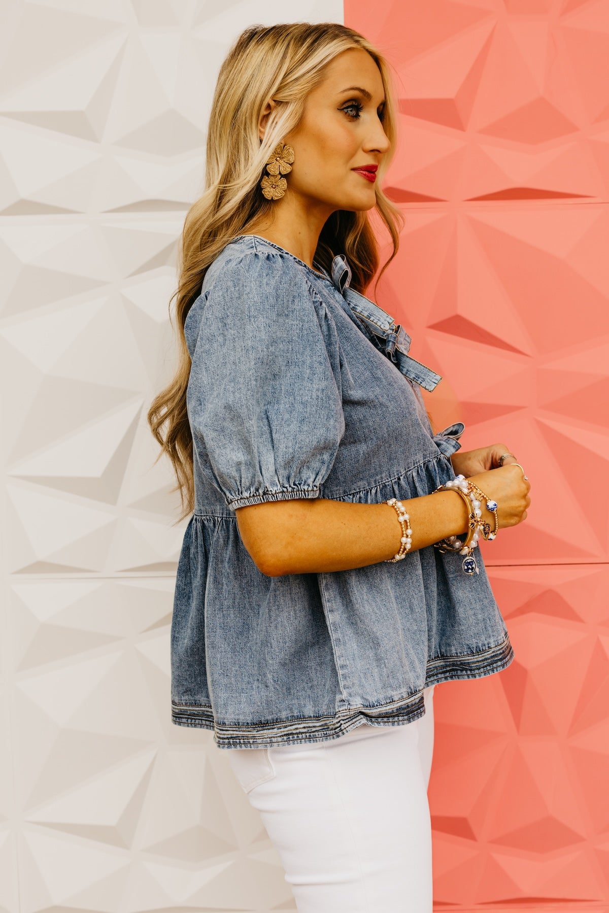 The Walker Puff Sleeve Bow Top